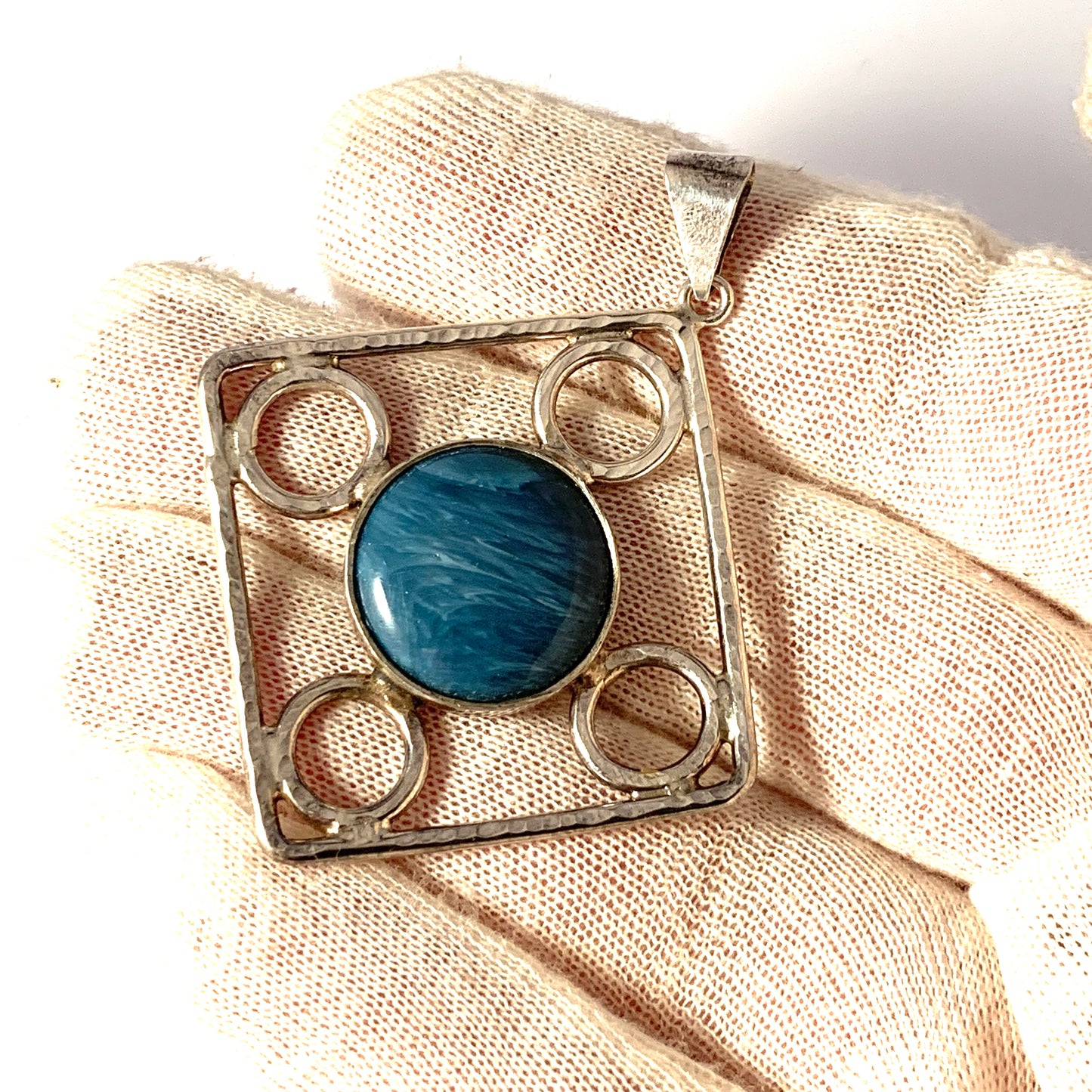 Danielsson, Sweden 1973. Vintage Sterling Silver Bergslagen-stone Pendant