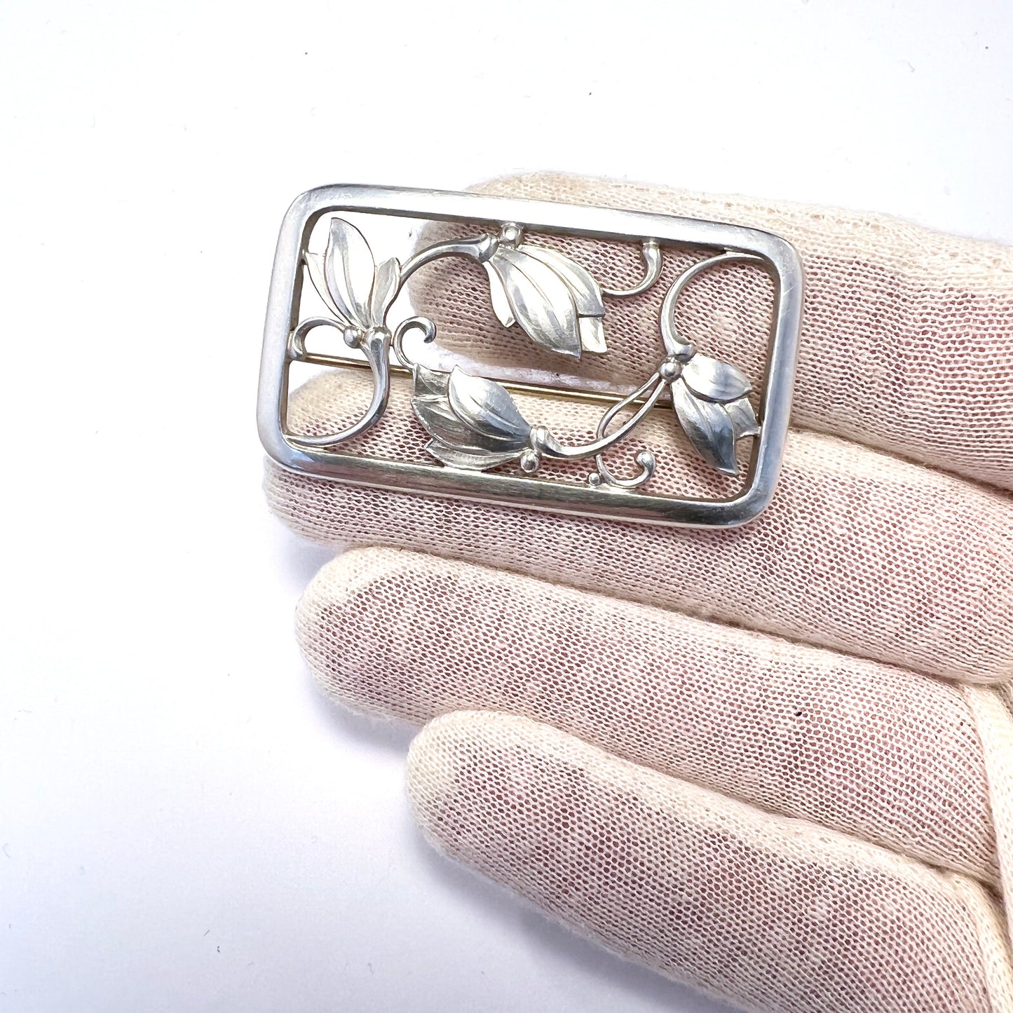 Georg Jensen, Denmark. Vintage Sterling Silver Brooch. Design 295 by Georg Jensen.