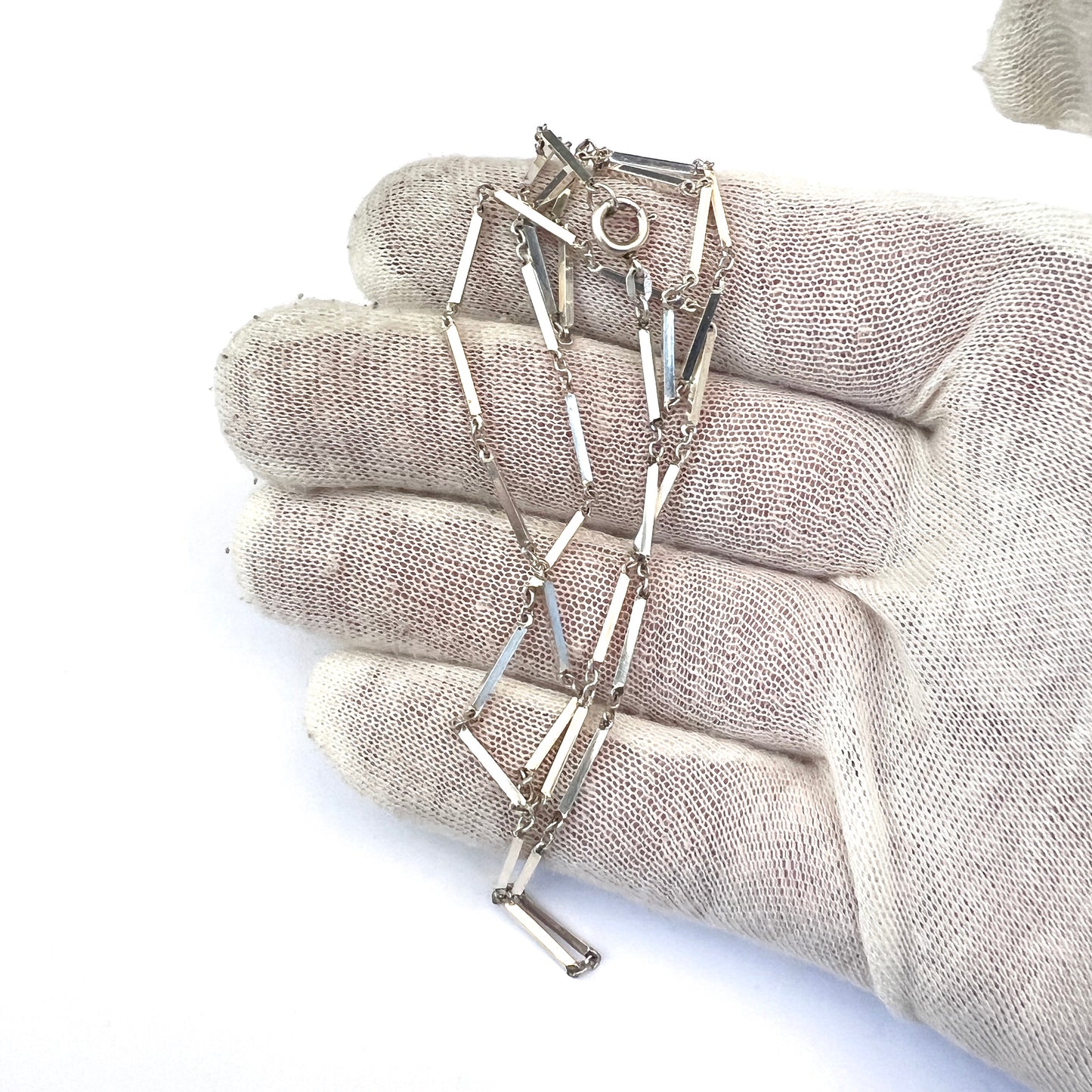 Vintage c 1960s Solid 835 Silver Necklace. 24 inch.