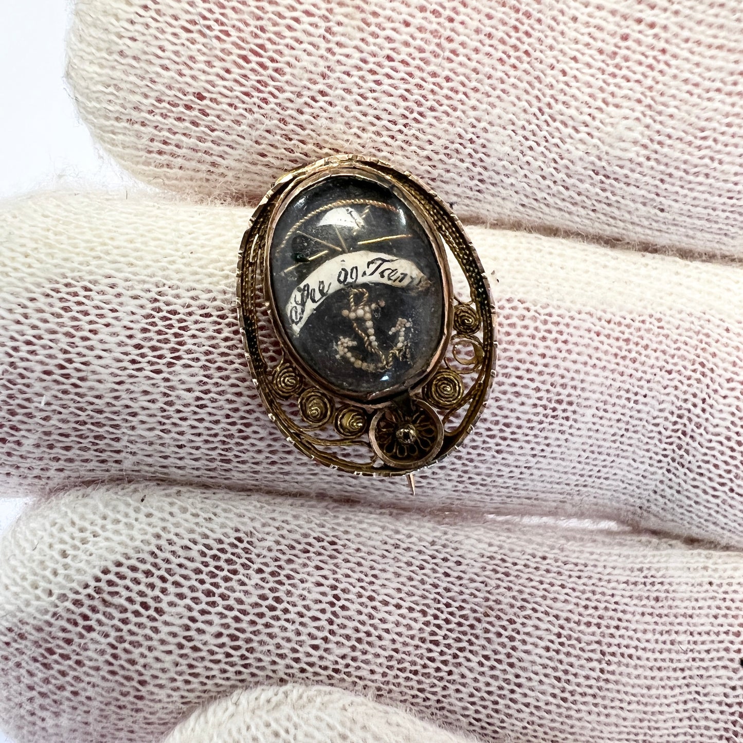 Denmark / Norway Early 1800s Antique Hope Anchor Brooch Pin.