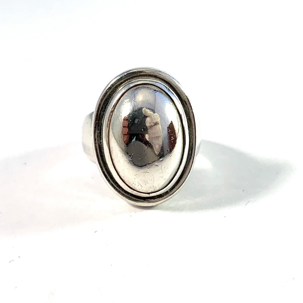 Georg Jensen, design 46a Harald Nielsen, Denmark. Mid Century Sterling Silver Ring. Boxed.