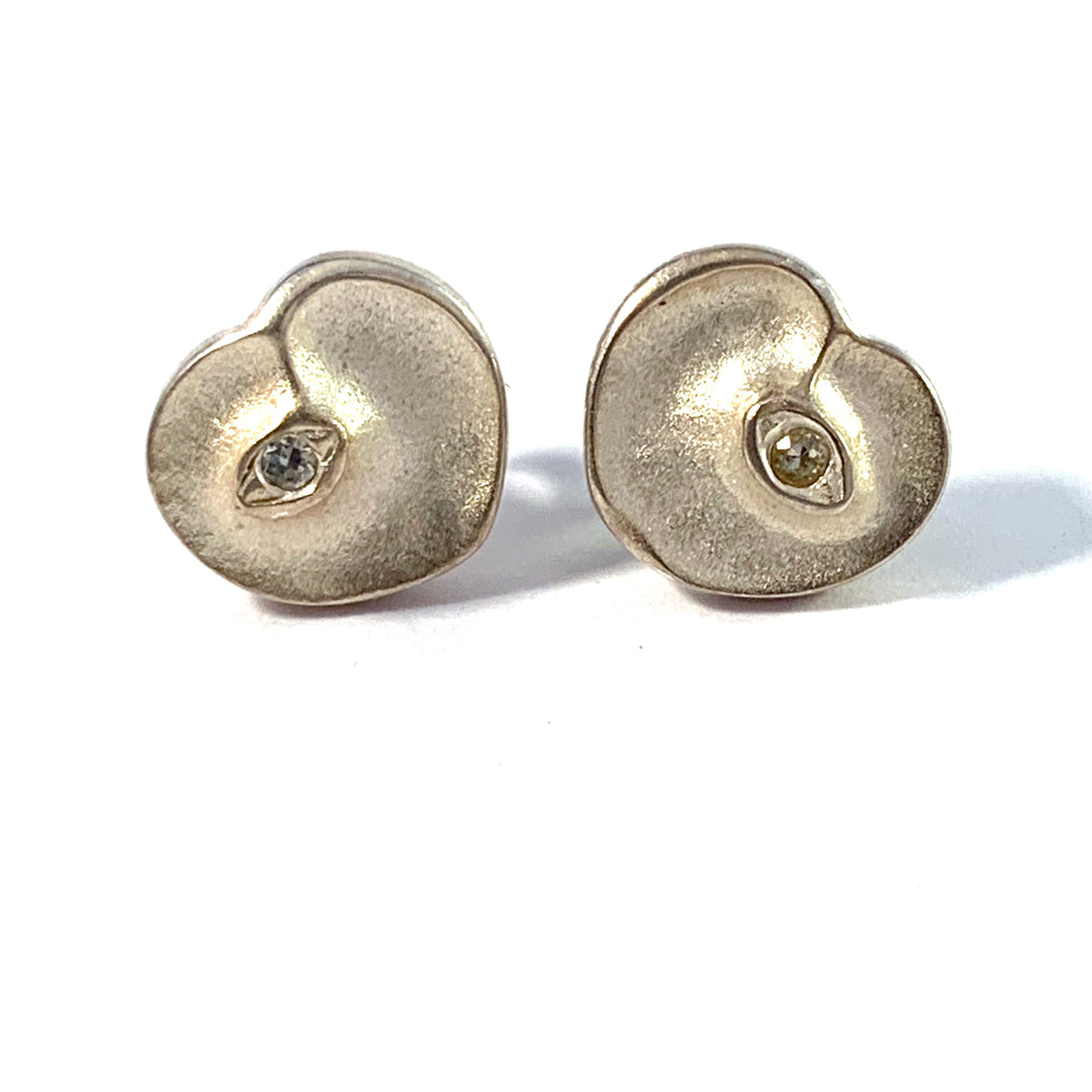 Finnfeelings, Finland. Vintage Sterling Silver Eye Of The Soul Stud Earrings.