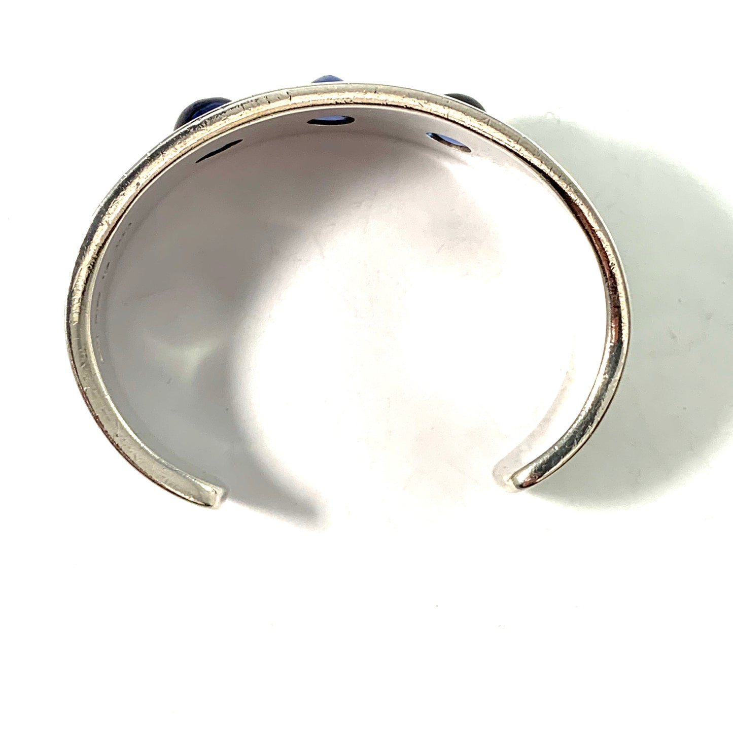 Rey Urban, Sweden 1953. Sterling Silver Gold Detail Paste Stone Cuff Bracelet.