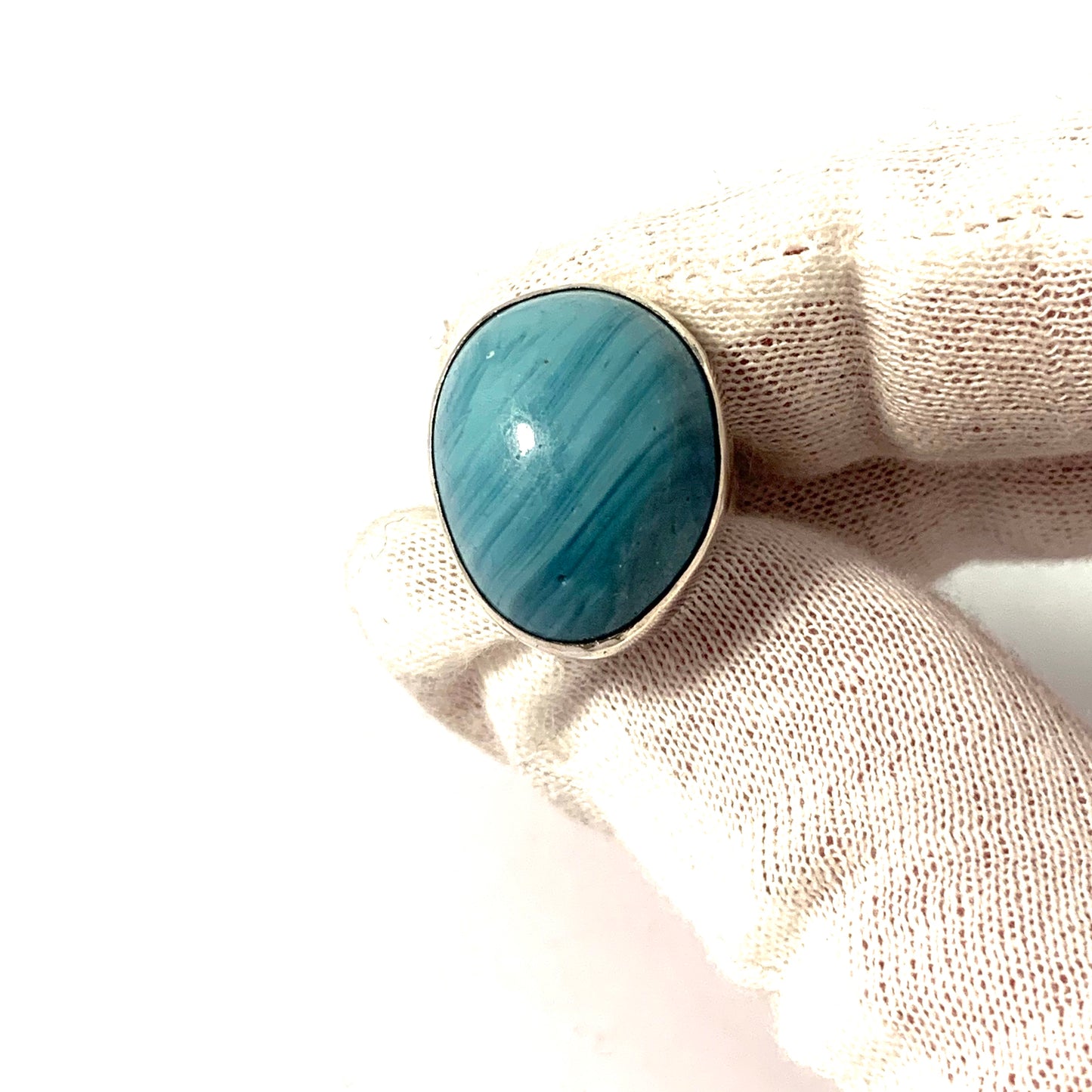 Hillebrant Boström, Sweden 1971. Vintage Sterling Silver Bergslagen-stone Ring.