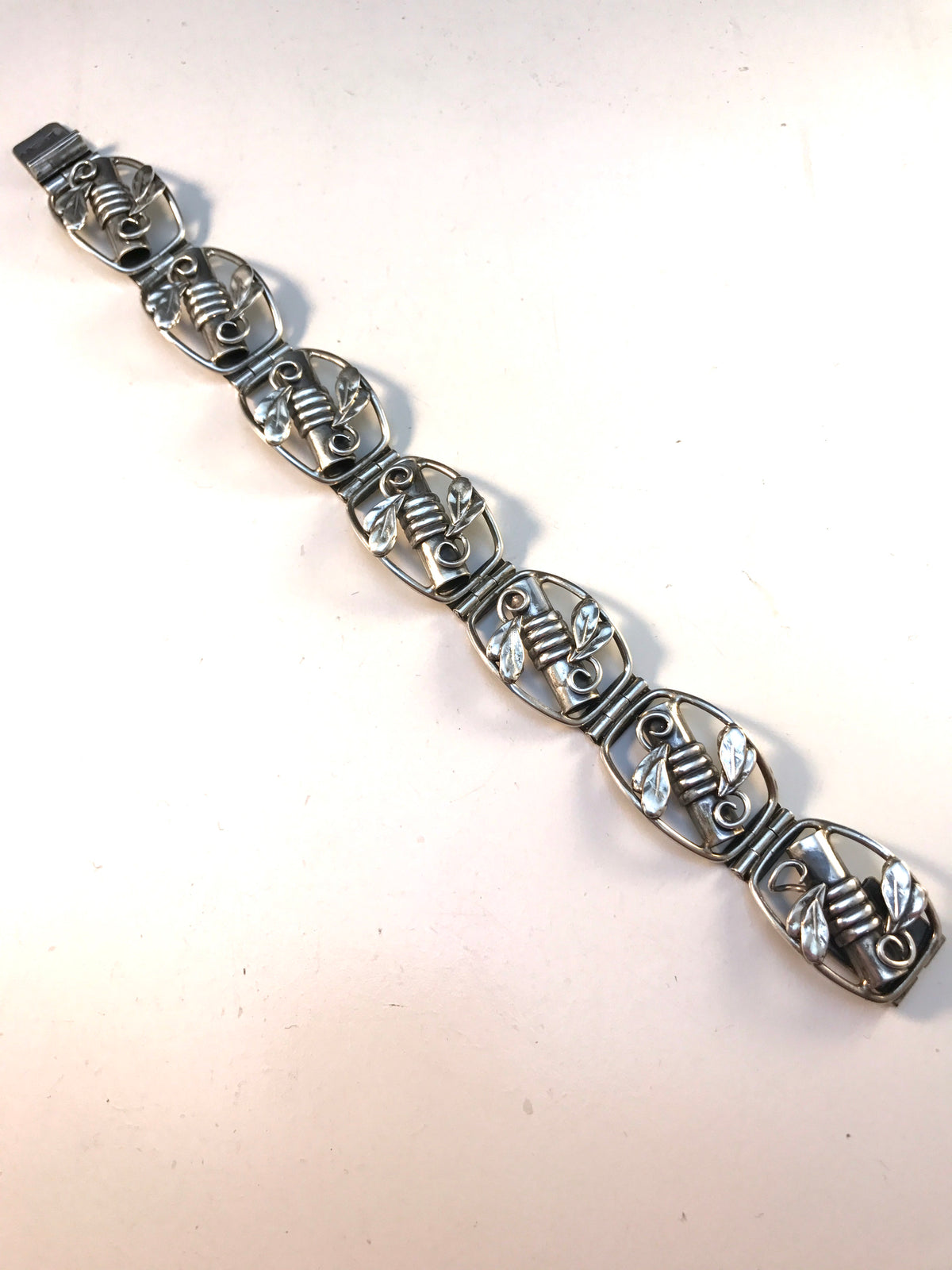 Kaplan, Stockholm year 1952 Solid Silver Panel Bracelet. 33.8gram.