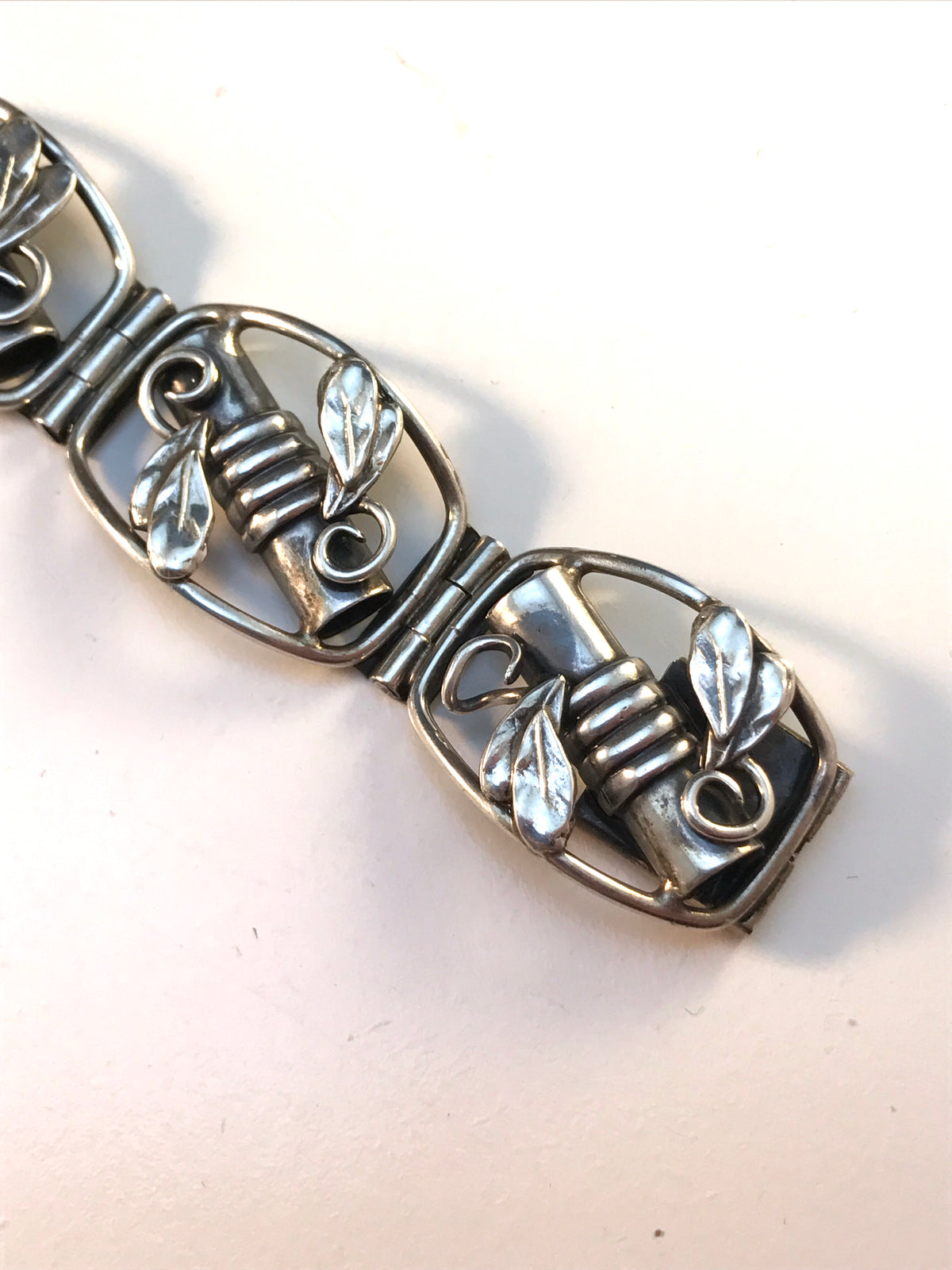 Kaplan, Stockholm year 1952 Solid Silver Panel Bracelet. 33.8gram.