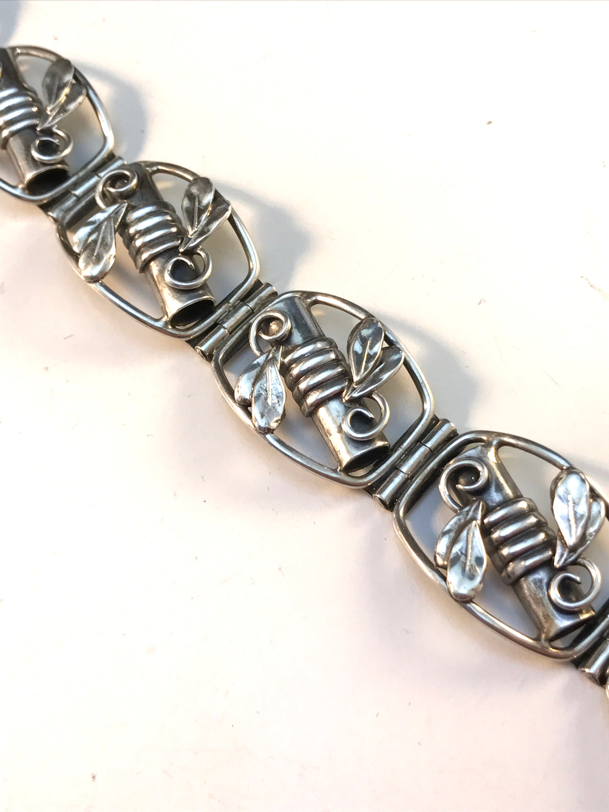 Kaplan, Stockholm year 1952 Solid Silver Panel Bracelet. 33.8gram.