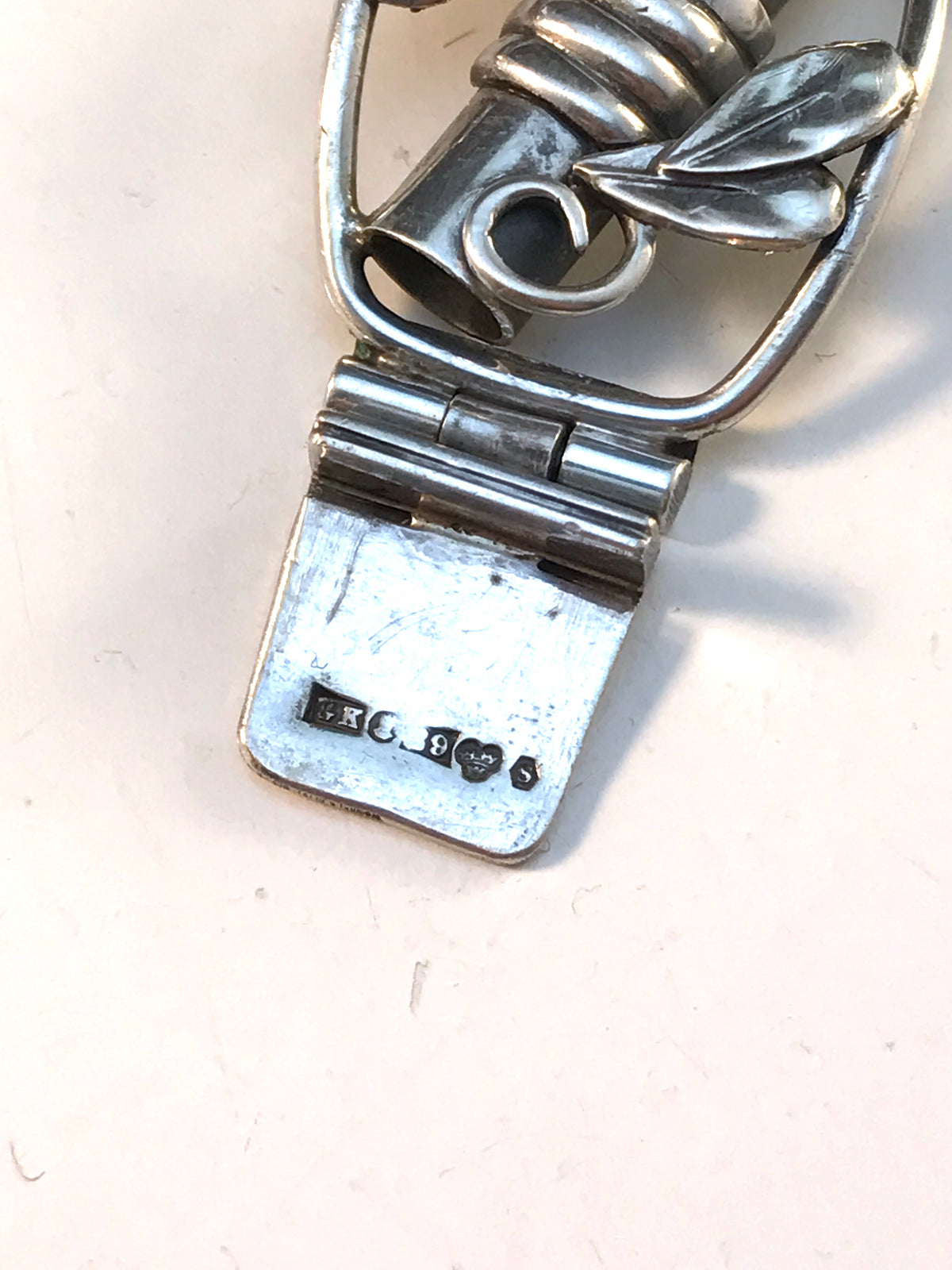 Kaplan, Stockholm year 1952 Solid Silver Panel Bracelet. 33.8gram.