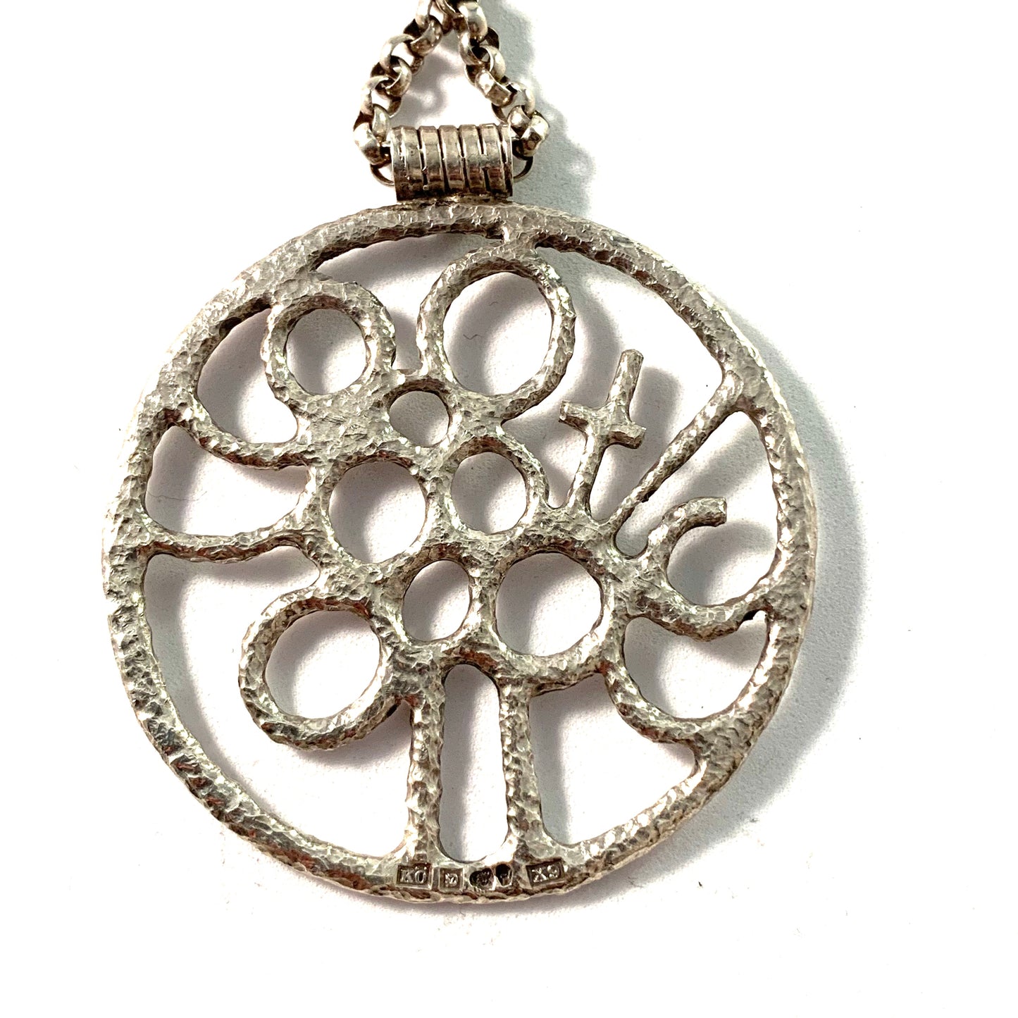 Kerstin Öhlin Lejonklou、スウェーデン 1972 スターリング モダニスト ペンダント ネックレス