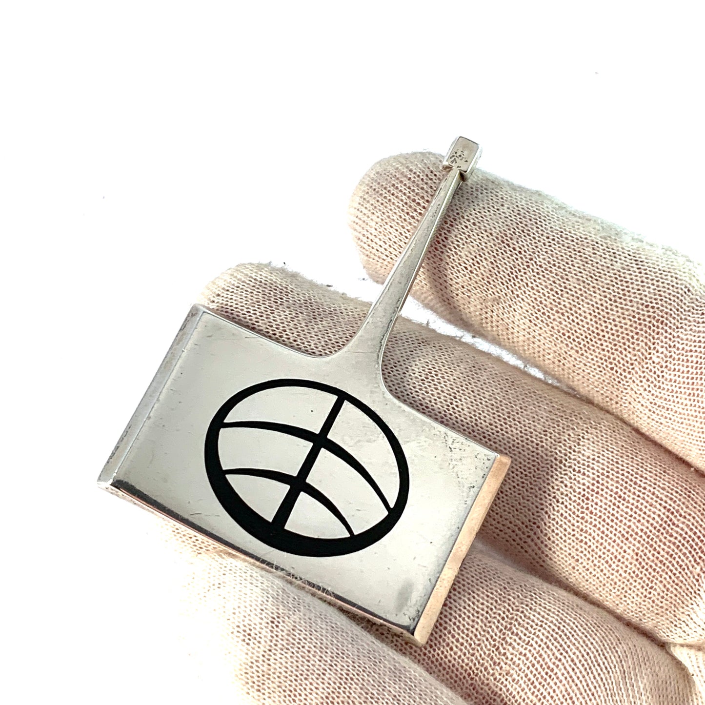 David Andersen, Bjorn Sigurd Ostern, Norway 1960s, Large Sterling Silver Pendant. Bjørns sølvrune from the Troll series