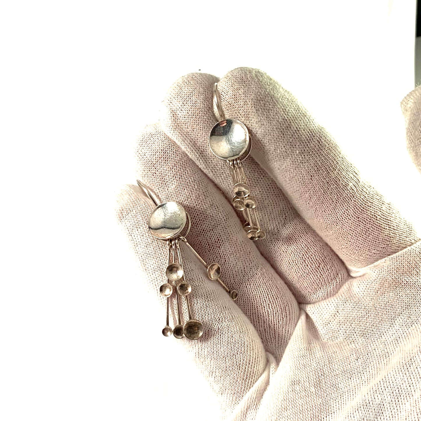 Jorma Laine for Kultateollisuus, Finland 1971. Sterling Silver Earrings.
