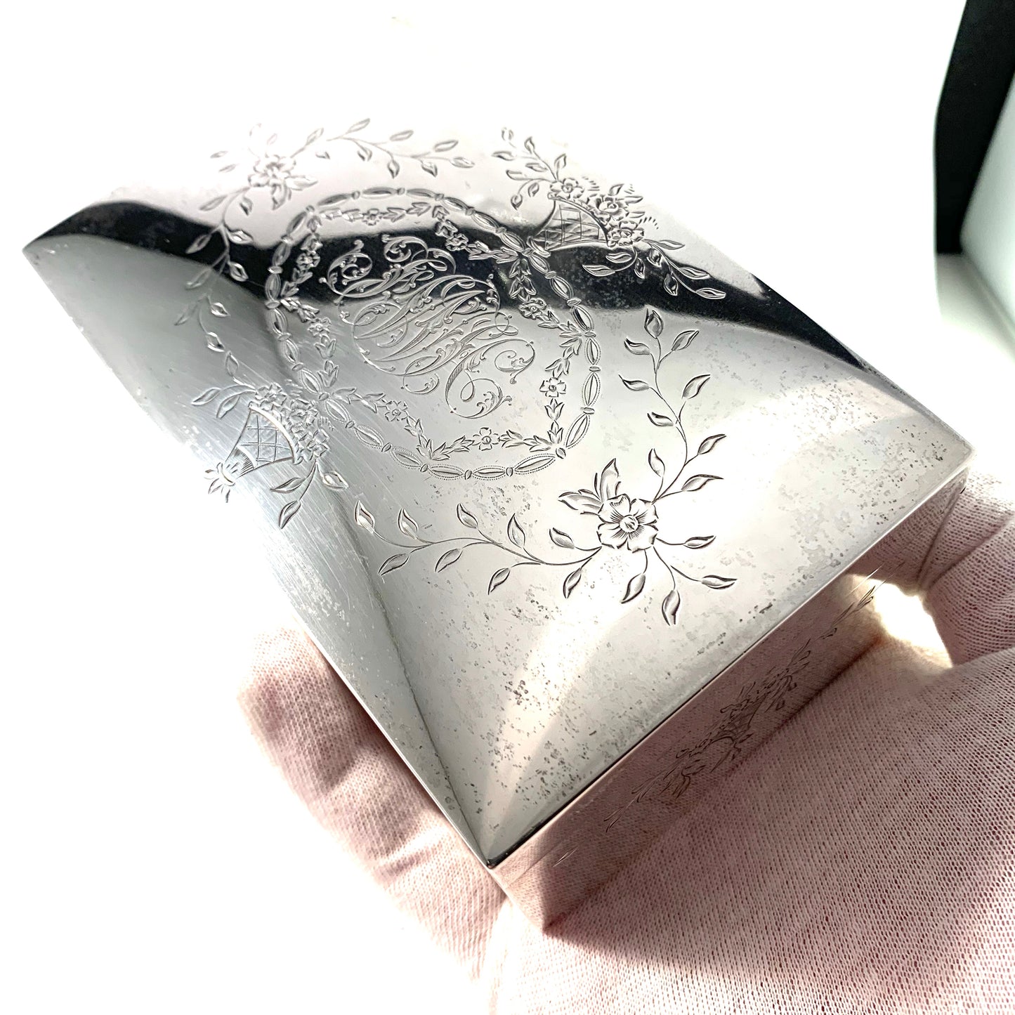 シュリーブ&カンパニー サンフランシスコ ビクトリア朝のスターリングシルバージュエリーケース