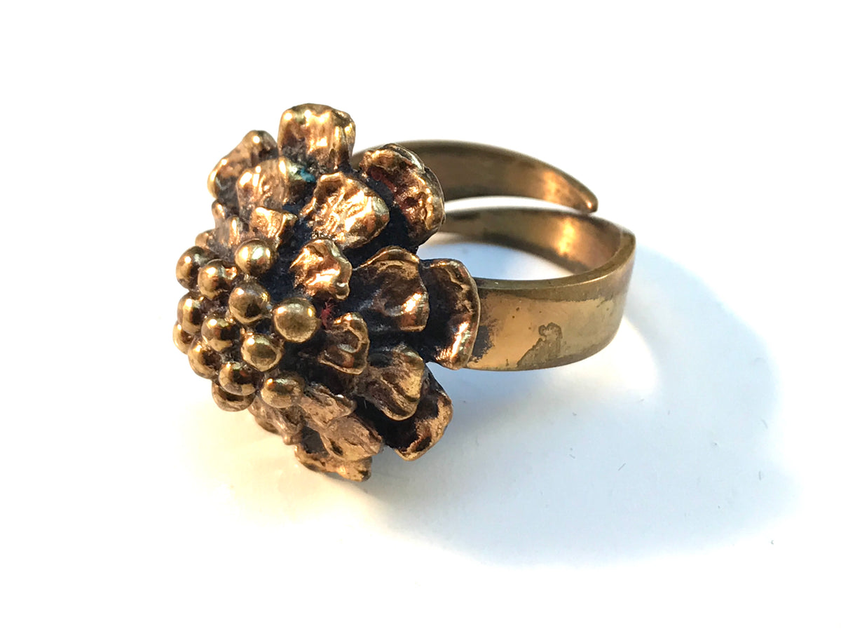 Hannu Ikonen Finland 1970s Rare Organic Bronze Ring. Boxed.
