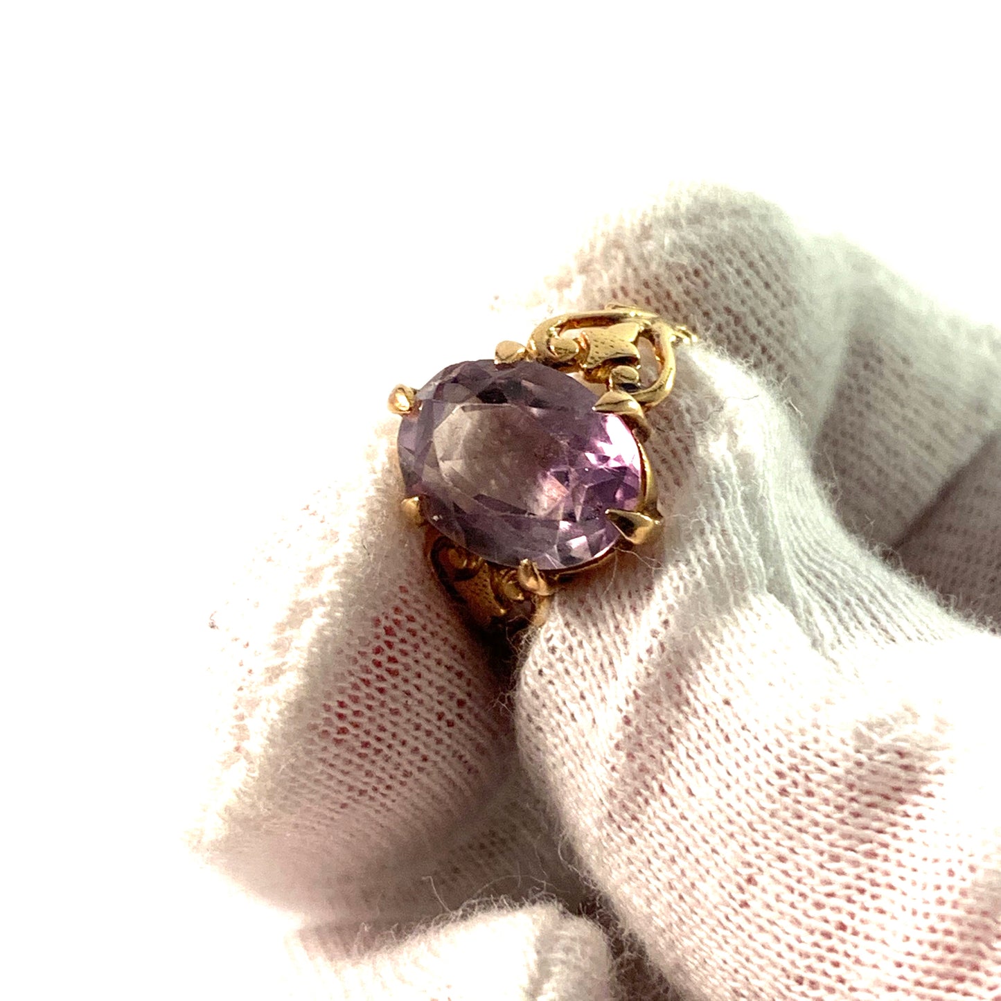J F Lindqvist, Sweden. Edwardian 18k Gold Amethyst Ring.