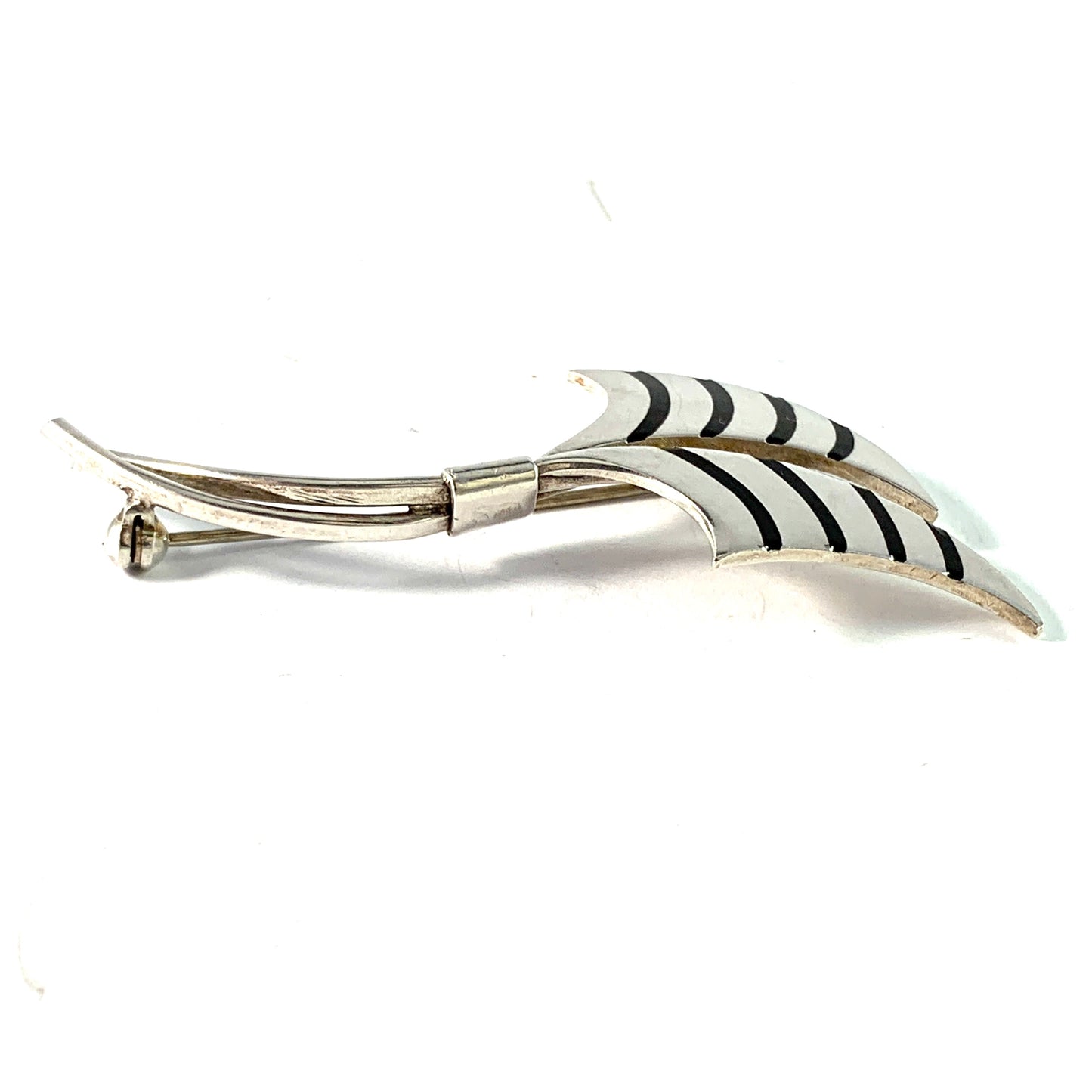 A. Dragsted, Copenhagen Denmark Mid Century Modern Sterling Silver Enamel Brooch.