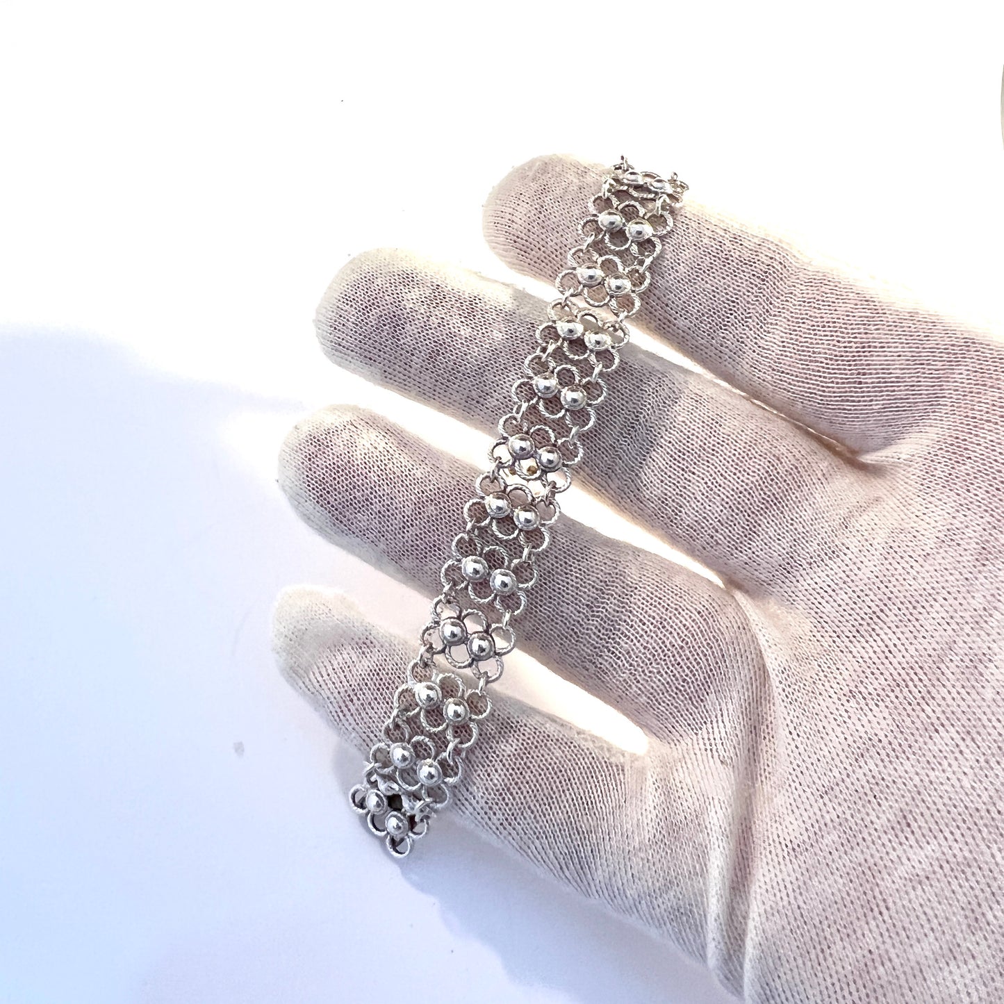 Arne Nordlie, Norway c 1940-50s. Vintage Solid Silver Bracelet.