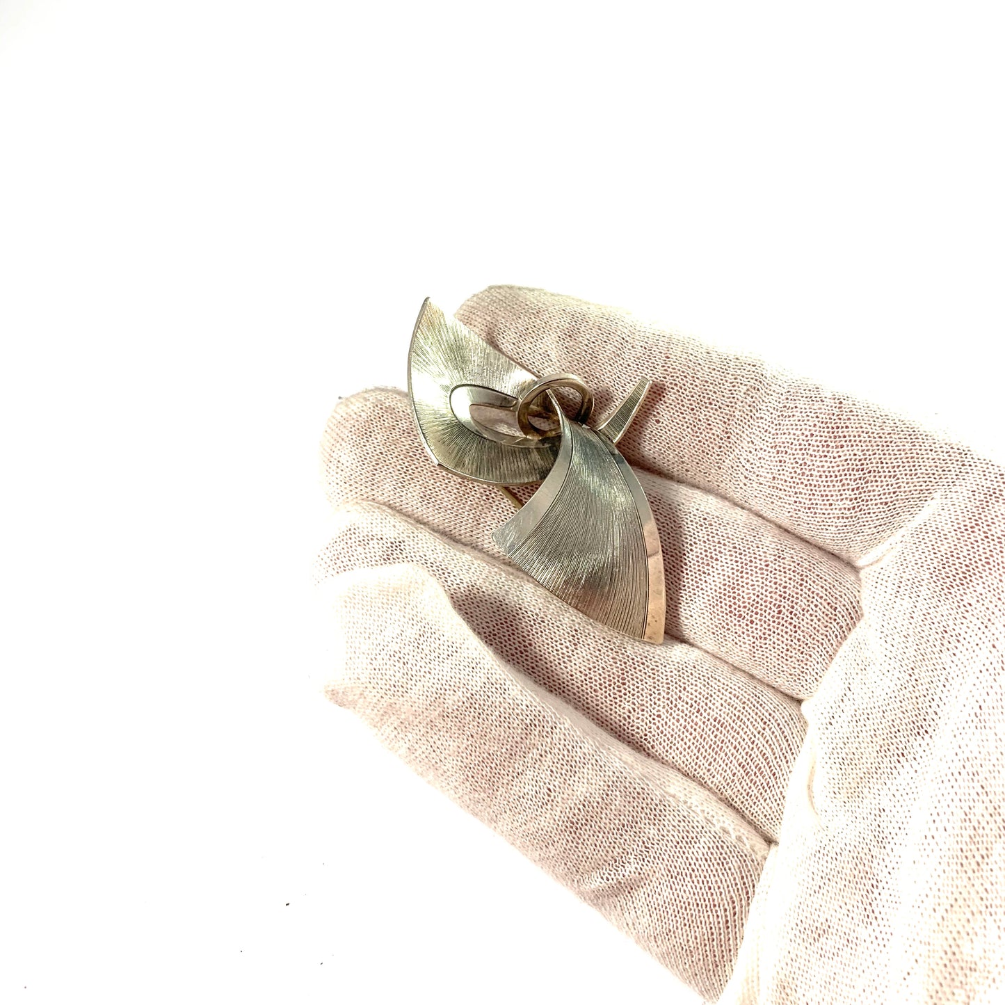 Andreas Daub, Germany Mid Century Solid 830 Silver Brooch.