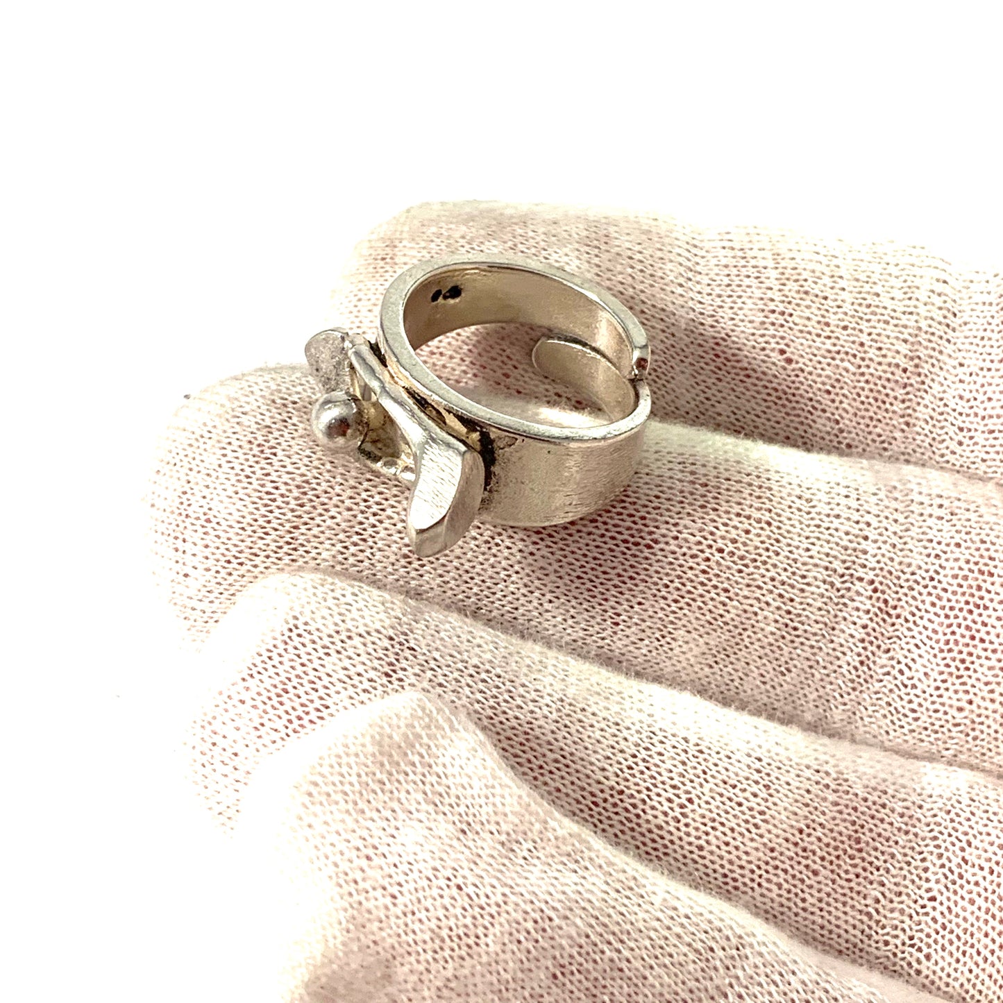 Gson Liedholm, Sweden. Vintage Sterling Silver Novelty Golfer Unisex Ring. Signed