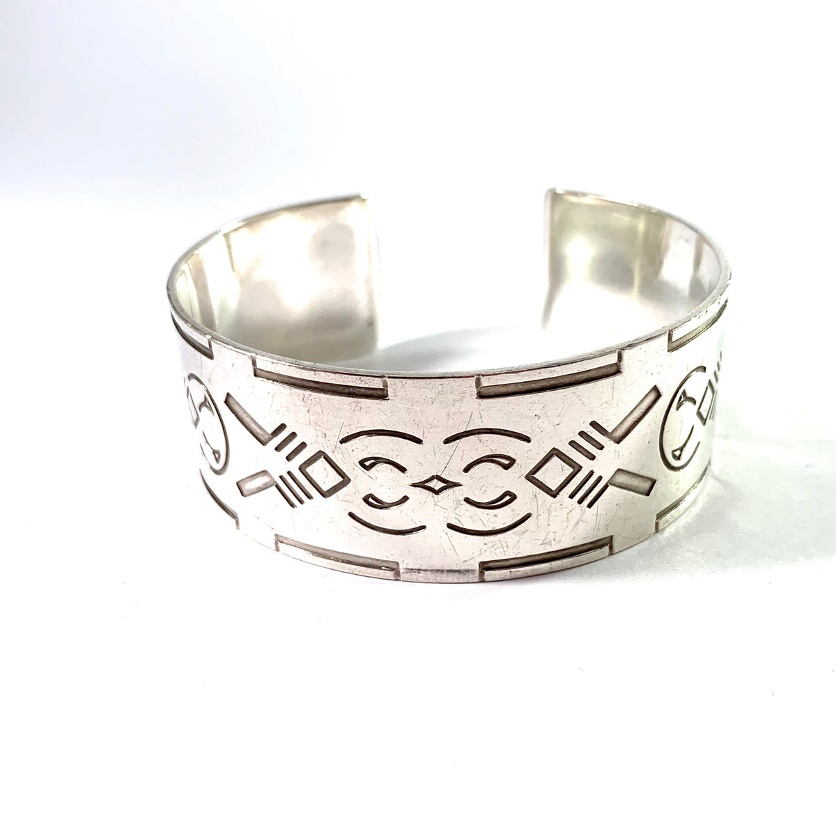 Georg Jensen Mid Century Sterling Silver Cuff Bracelet. Design no 64, by Harald Nielsen