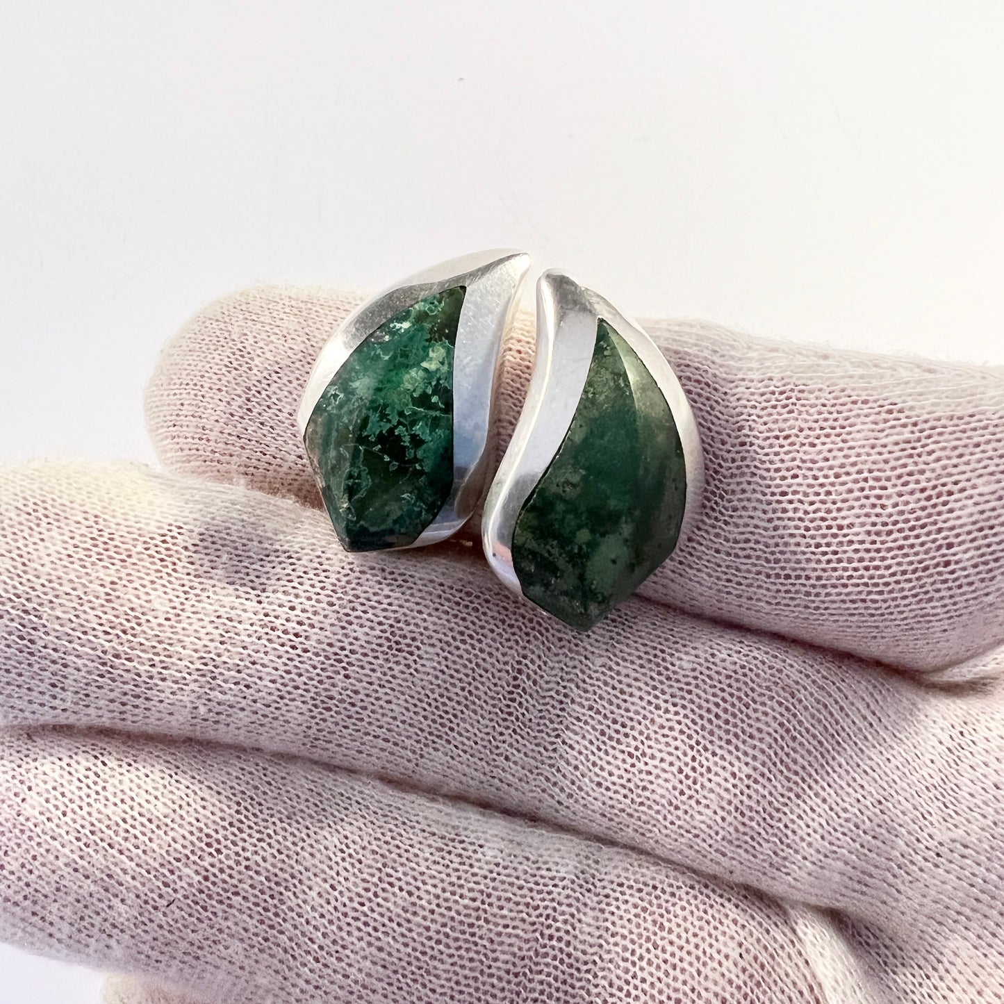 Enrique Ledesma, Taxco Mexico c 1950s. Sterling Silver Earrings.