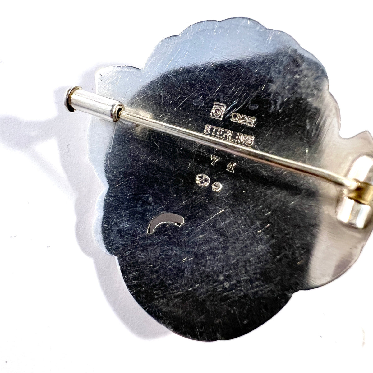 Georg Jensen, Denmark 1933-44 Design 71 Sterling Silver Amethyst Brooch.