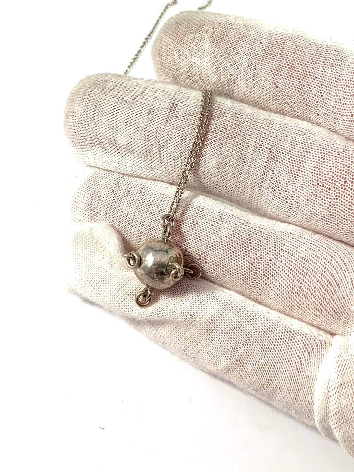 Juhls Kautokeino, Norway Vintage Sterling Silver Traditional Laplander Pendant Necklace.