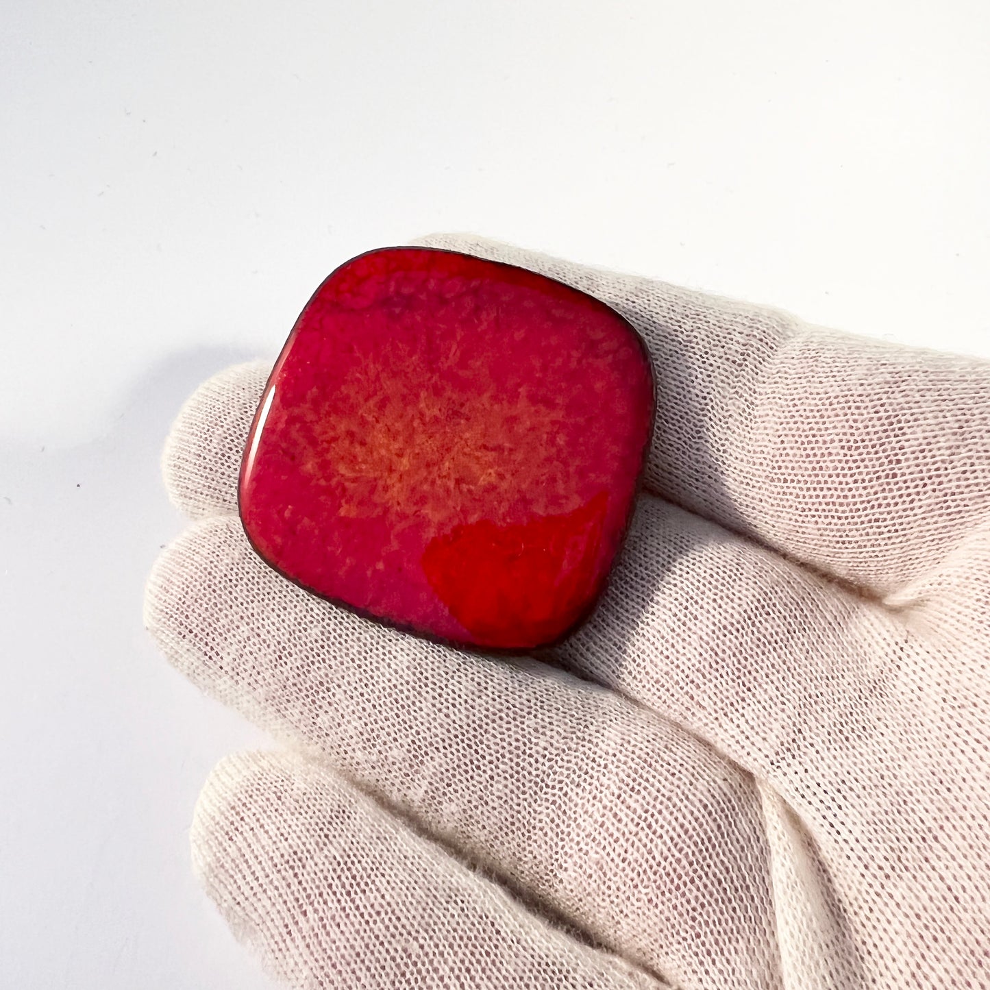 Brøndsted, Denmark c 1960s. Glazed Ceramic Brooch.