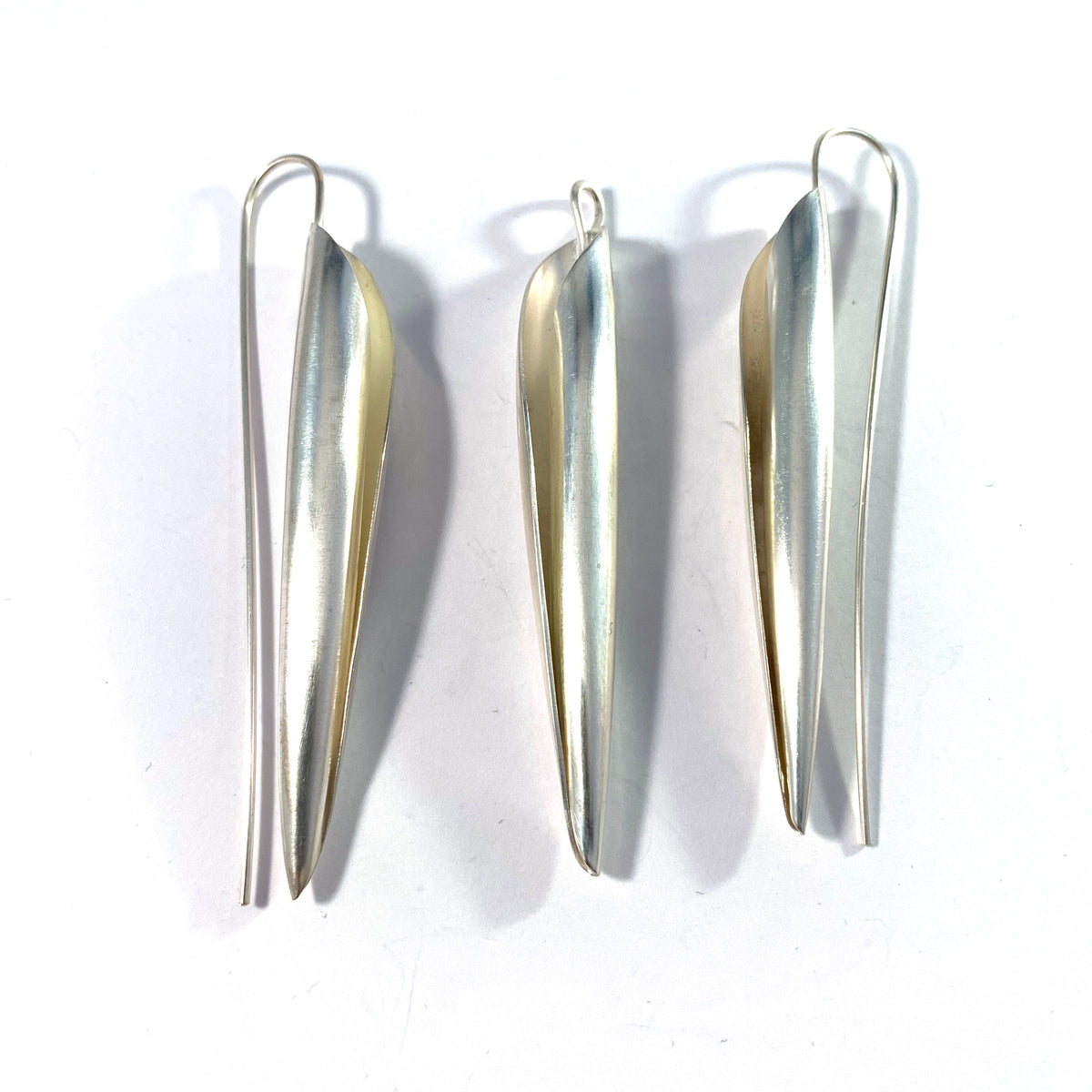 David-Andersen, designer Ingjerd Hanevold, Norway Huge Set of Sterling Silver Earrings and Pendant.
