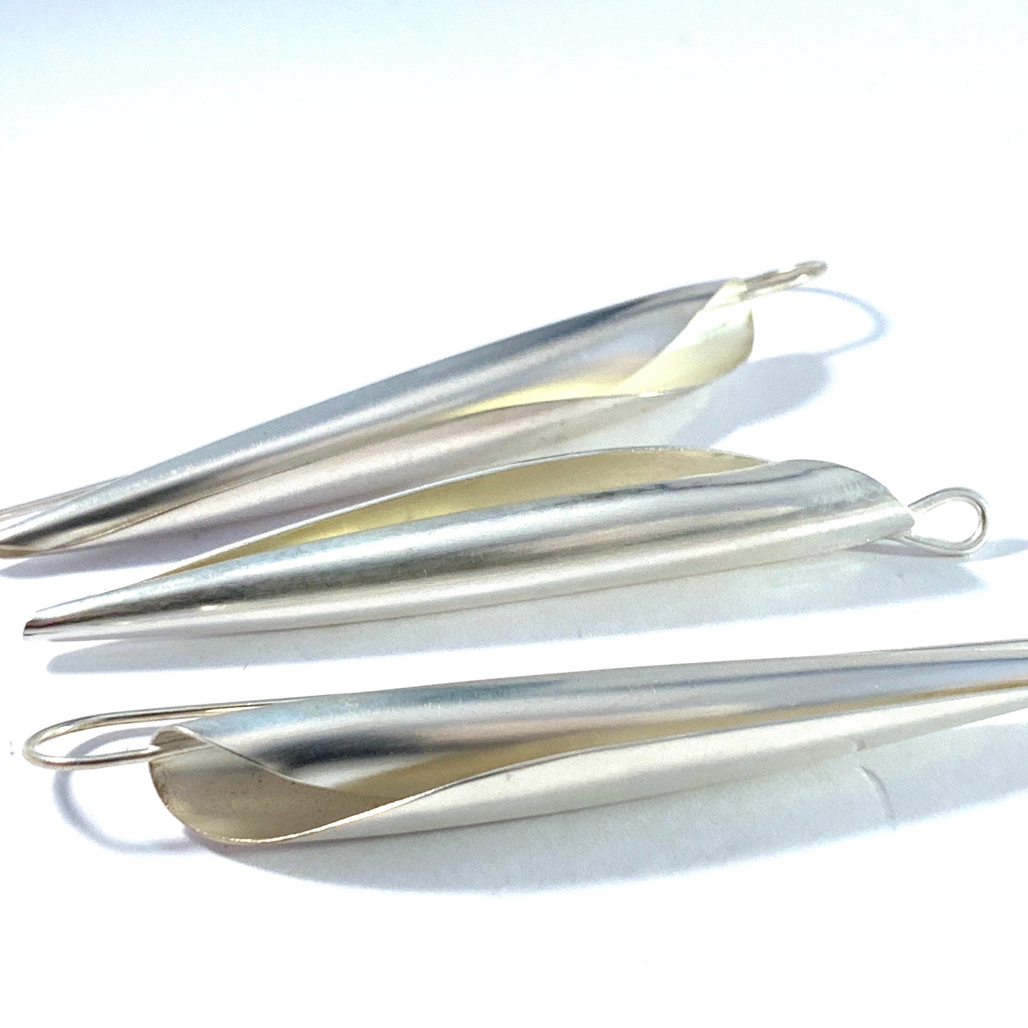 David-Andersen, designer Ingjerd Hanevold, Norway Huge Set of Sterling Silver Earrings and Pendant.