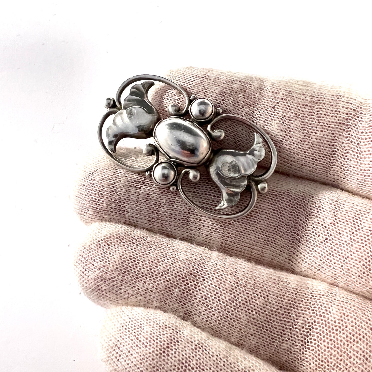 Georg Jensen Denmark. Vintage Sterling Silver Brooch. Design 236A