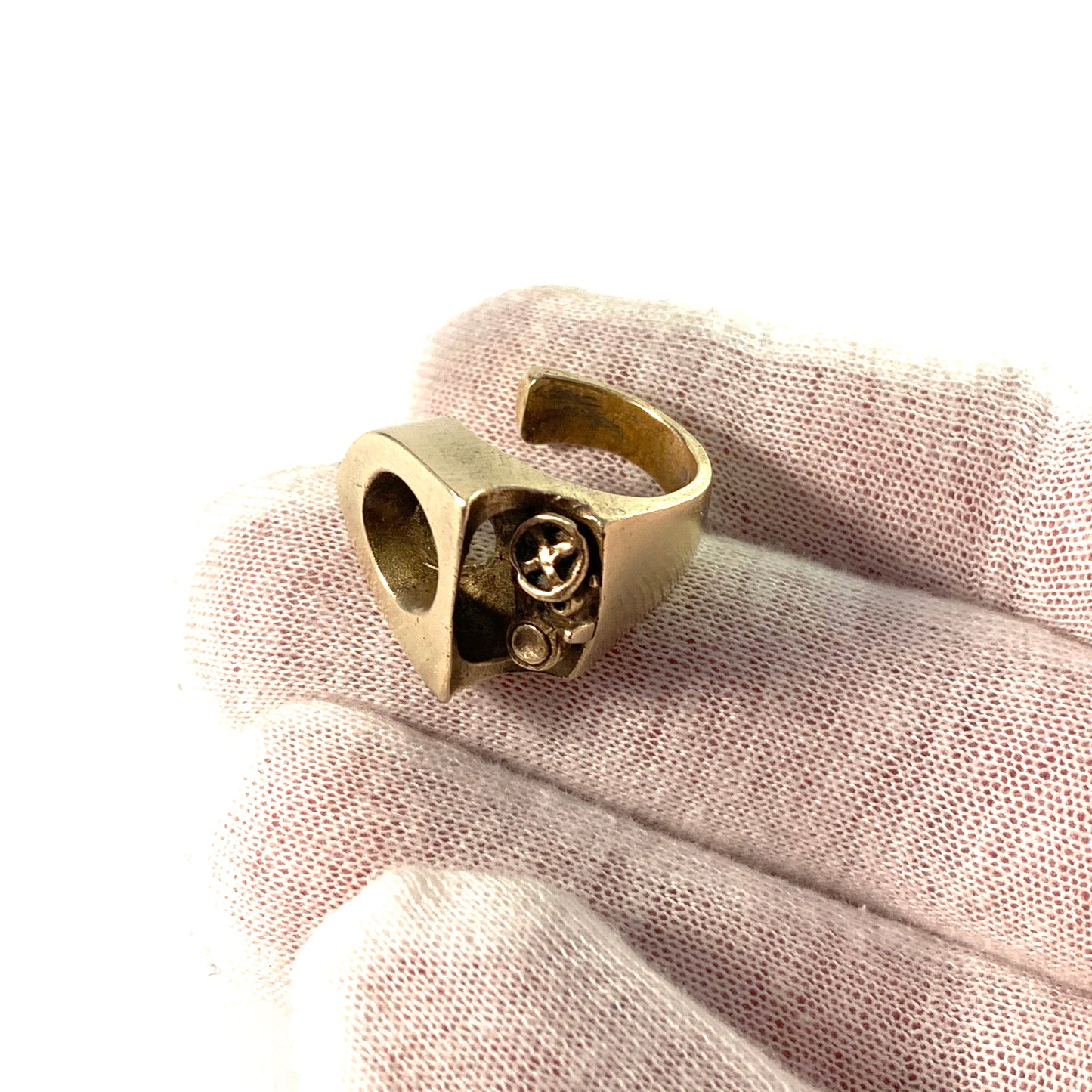Bjorn Weckstrom Lapponia Finland 1971 Design Pentagon Bronze Ring