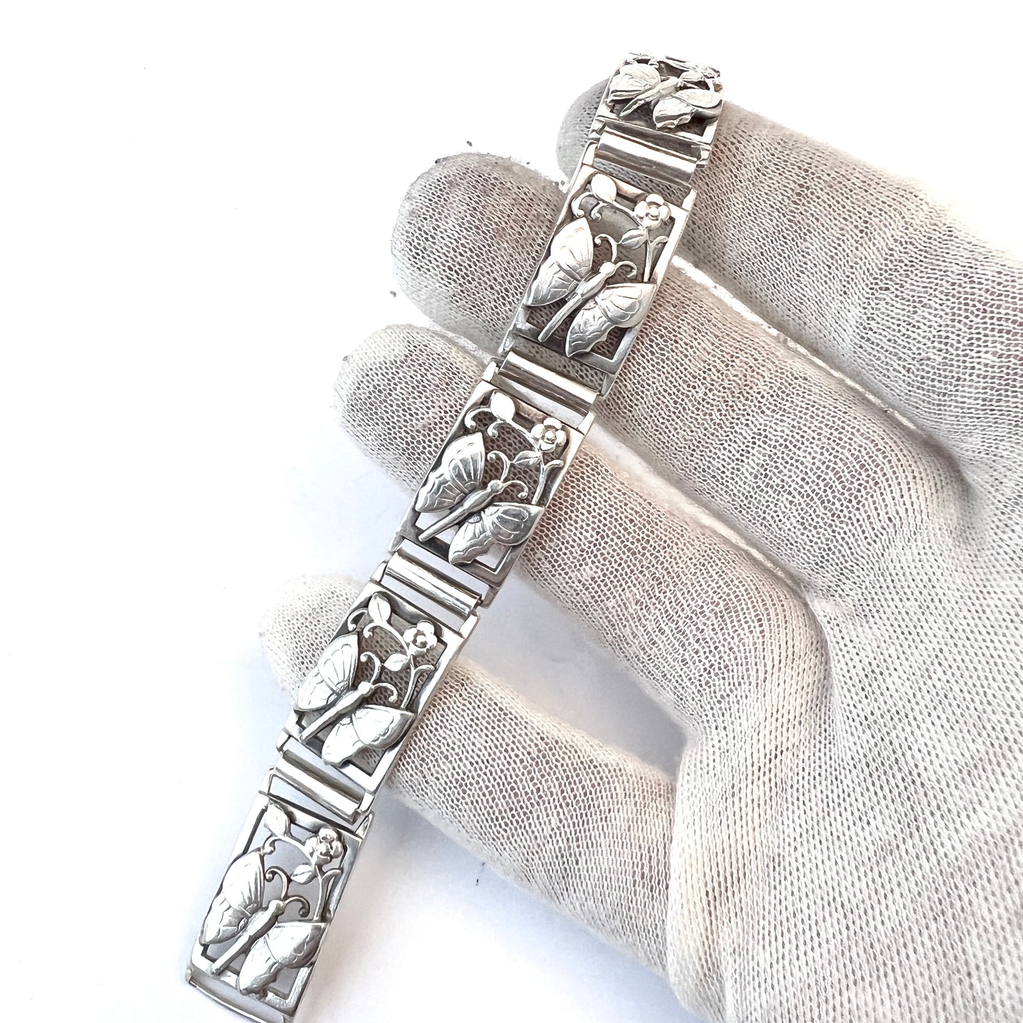 G Dahlgren, Sweden 1951. Vintage Sterling Silver Butterfly Bracelet.