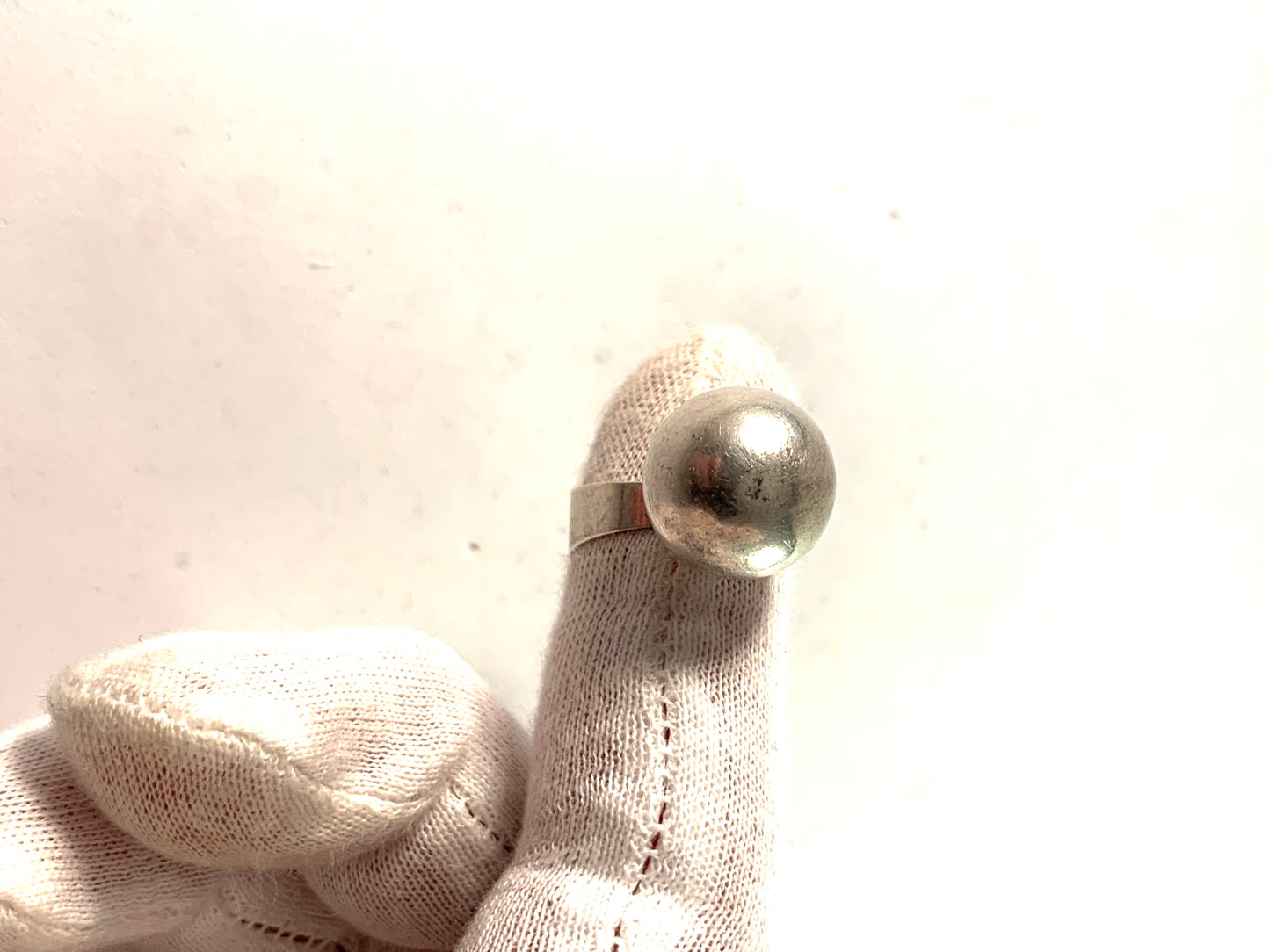 Svedbom, Sweden 1969 Modernist Sterling Silver Ring.