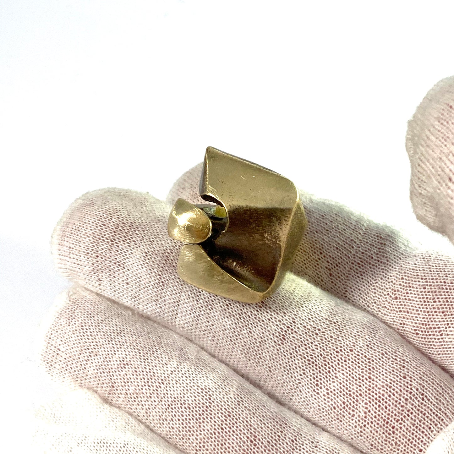 Björn Weckström Lapponia Finland 1970s Flame Bronze Ring. Design Scarab.