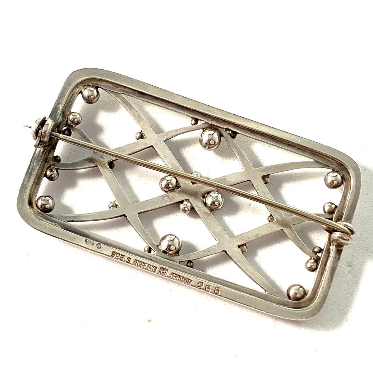 Georg Jensen, 1933-44 Art Deco No 266, by Harald Nielsen Sterling Silver Brooch.