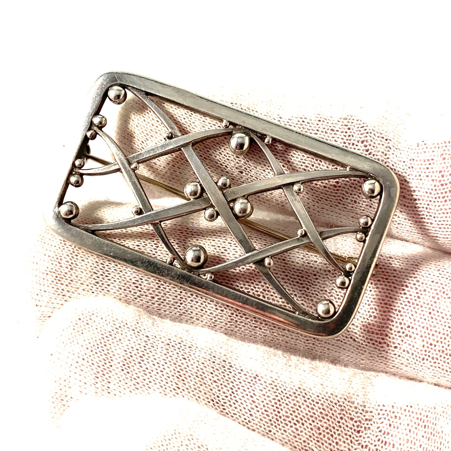 Georg Jensen, 1933-44 Art Deco No 266, by Harald Nielsen Sterling Silver Brooch.