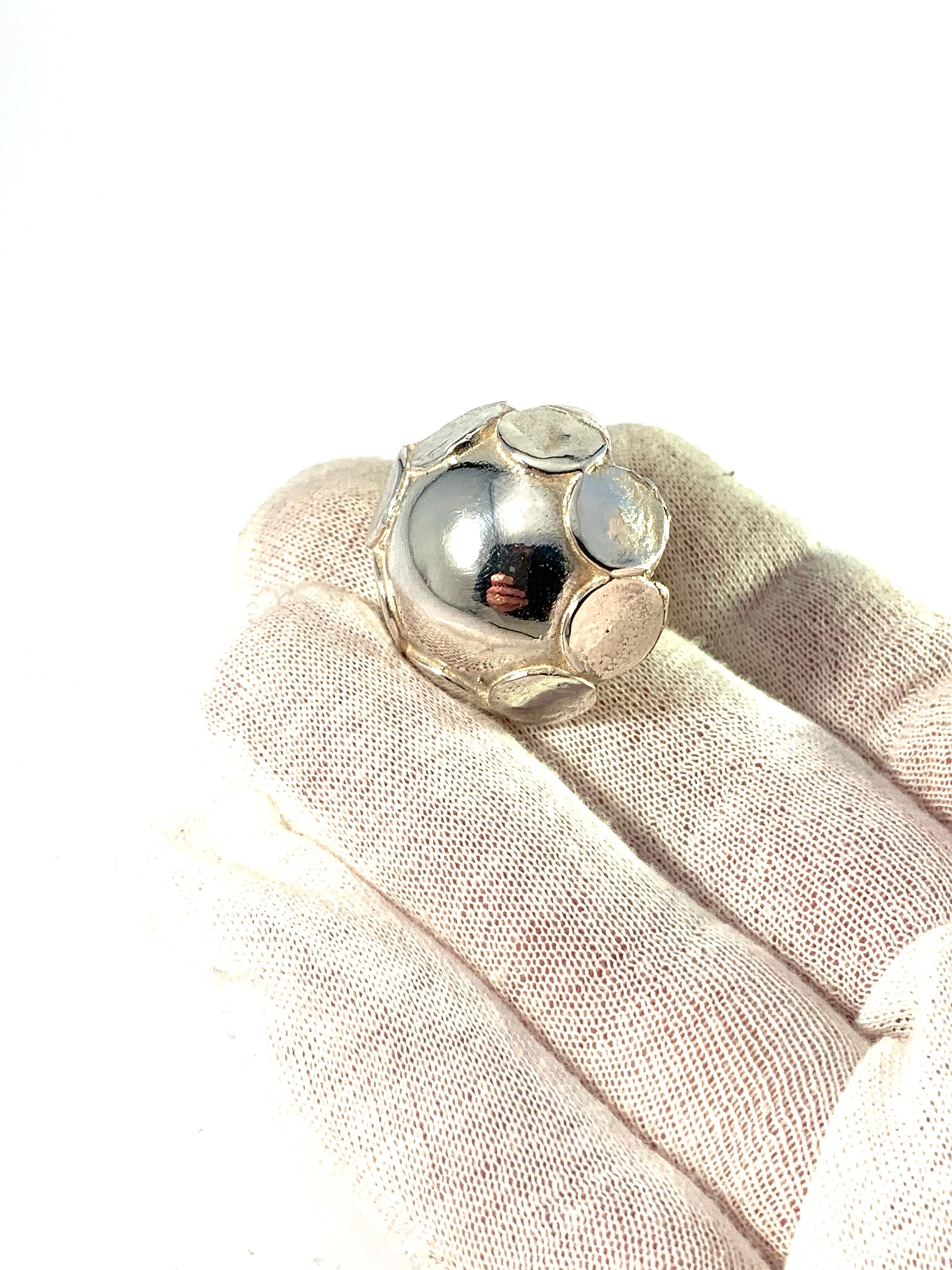 Alton, Sweden 1973. Large and Bold Sterling Silver Modernist Ring.