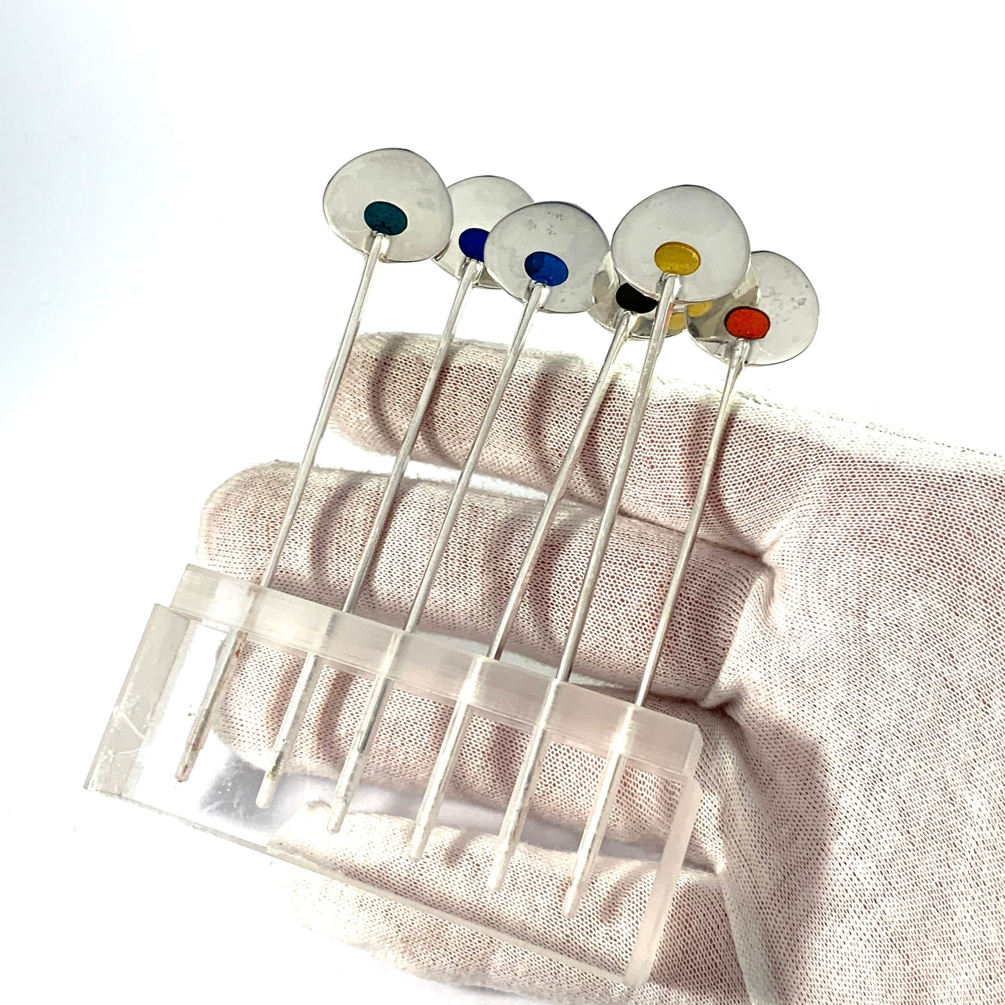 Tone Vigeland, for Plus Studios Norway 1960s Sterling Silver Cocktail Picks.