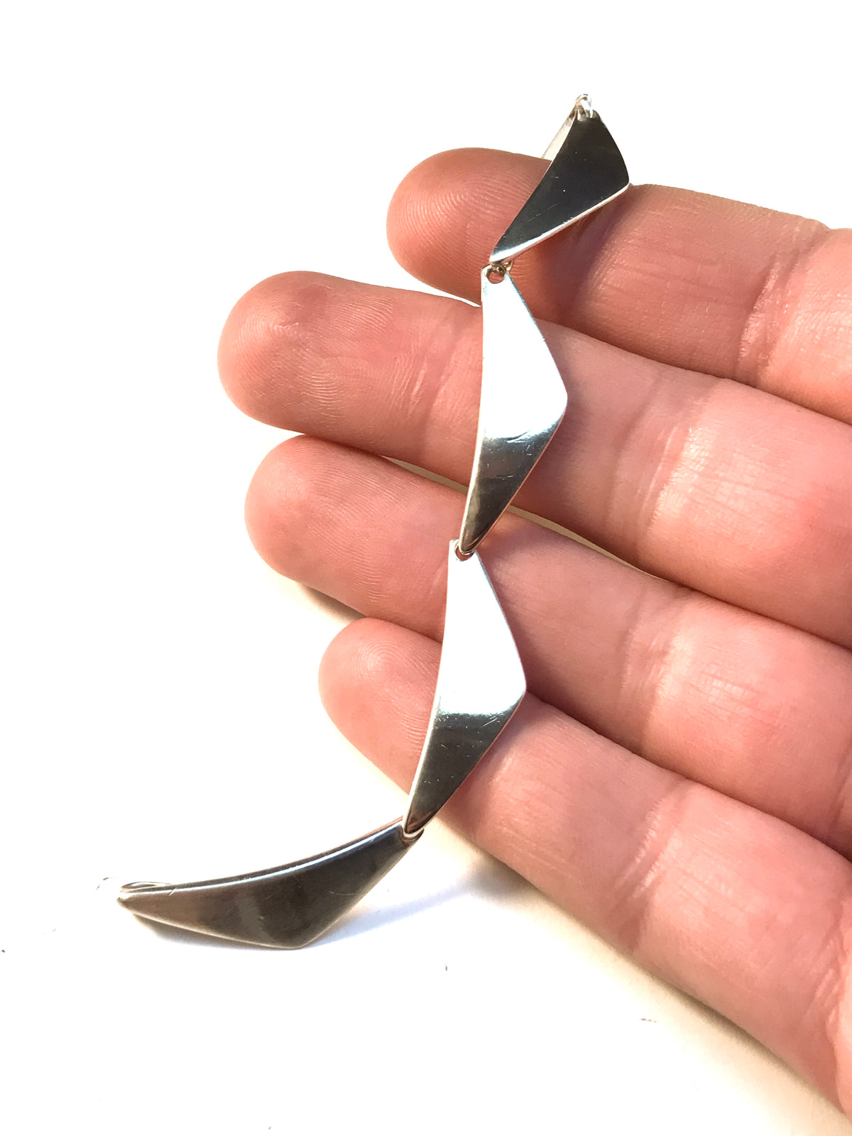 Bent Gabrielsen for Hans Hansen, Denmark 1950s Design no 238 Peak Sterling Bracelet