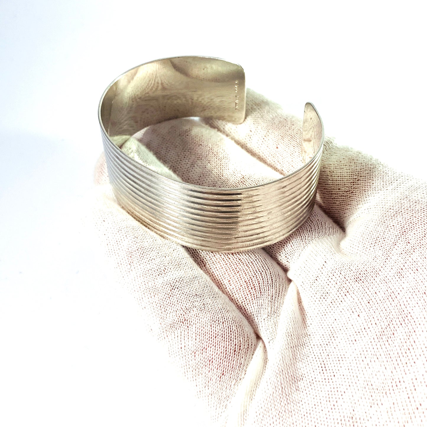 Scandinavia c 1960s Sterling Silver Cuff Bracelet.