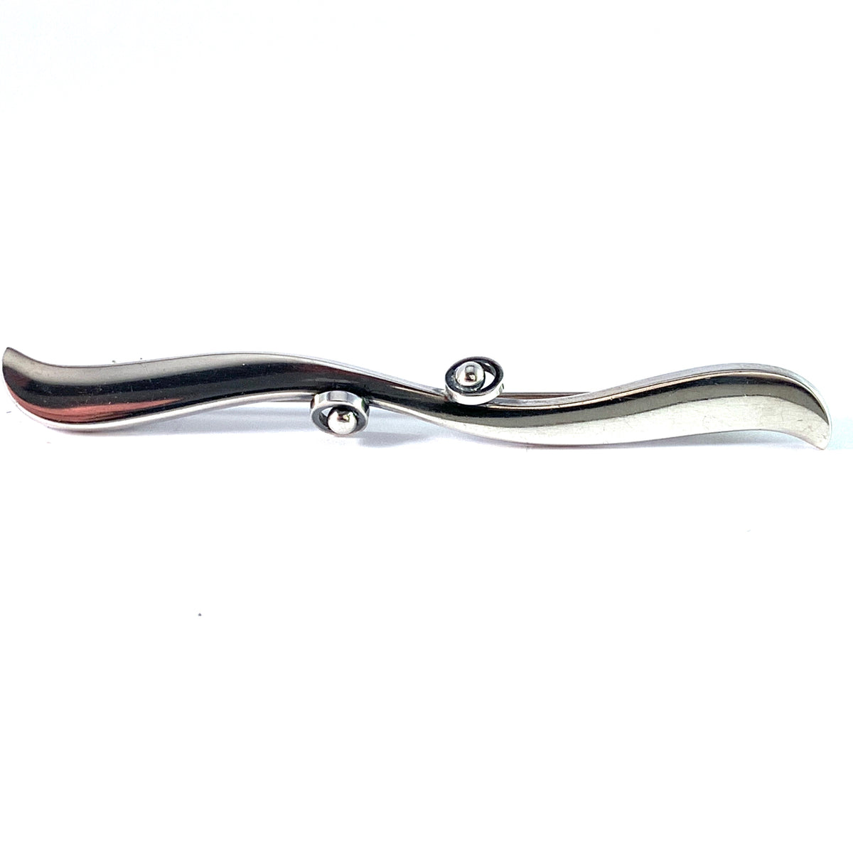 Hans Hansen, Denmark 1930s Art Deco Signed Sterling Silver Pin Brooch. Design 107
