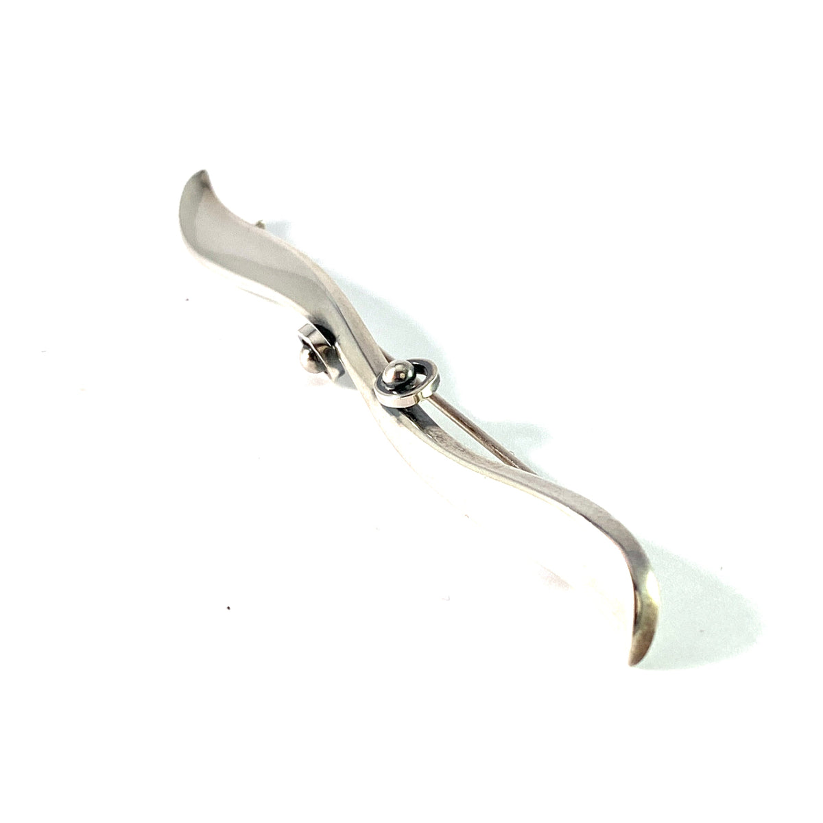 Hans Hansen, Denmark 1930s Art Deco Signed Sterling Silver Pin Brooch. Design 107