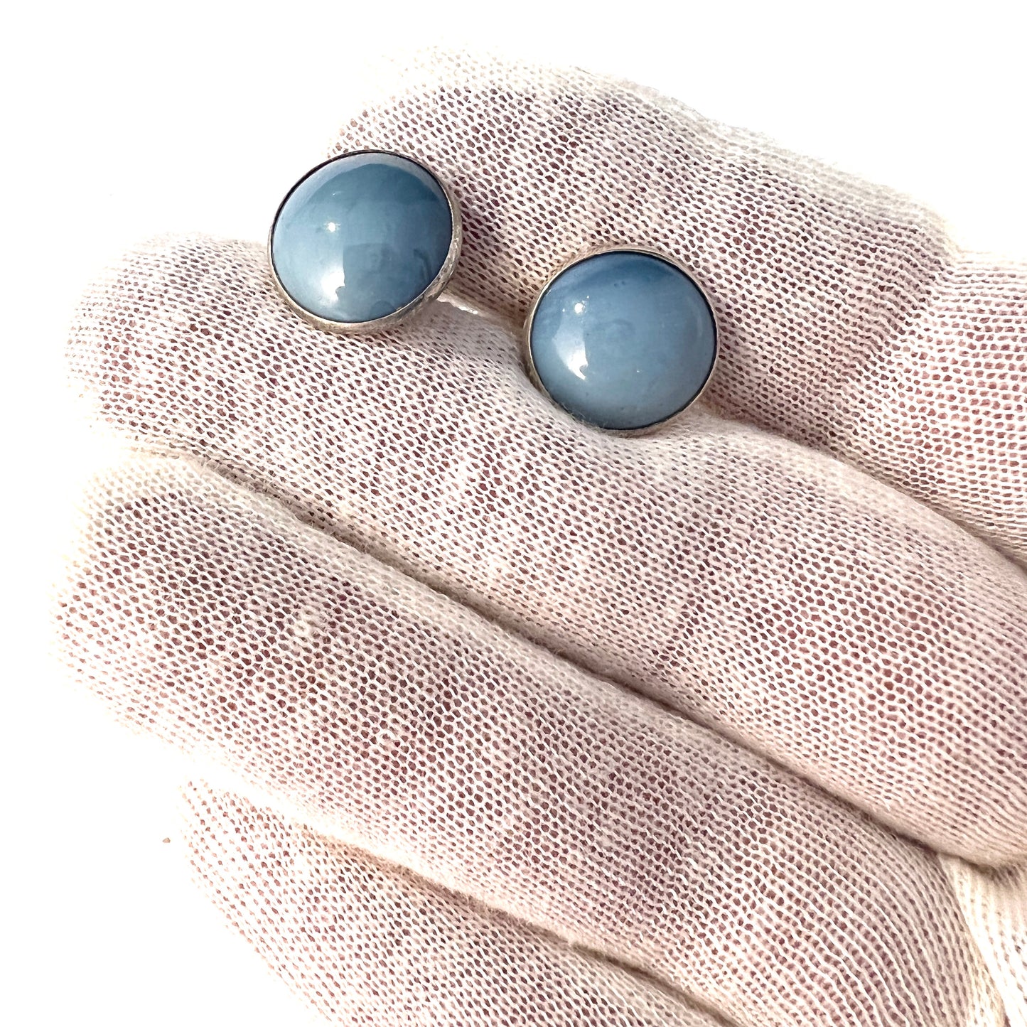 ビクター・ヤンソン、スウェーデン、1962 年。ヴィンテージ スターリング シルバー ベルグスラーゲン ストーン カフリンクス。