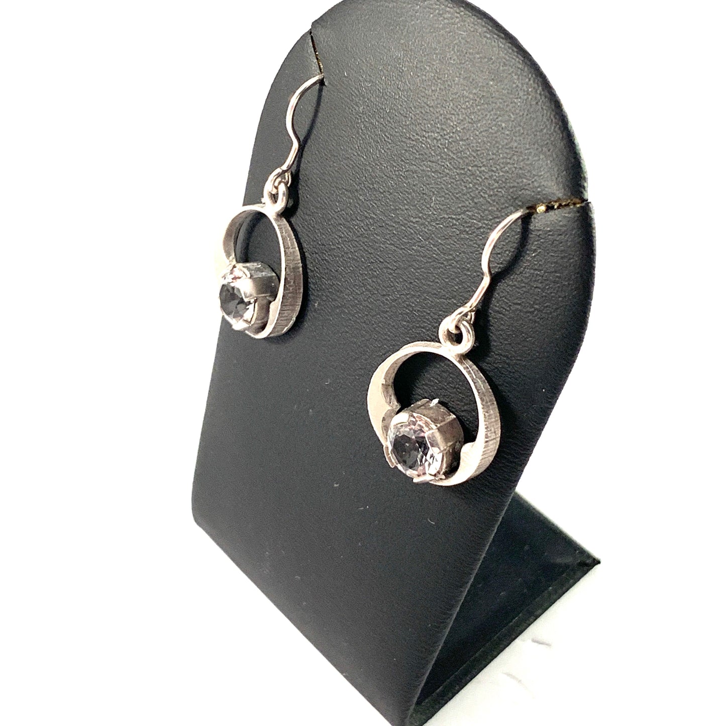 Sten & Laine, Finland. Vintage Sterling Silver Rock Crystal Earrings.