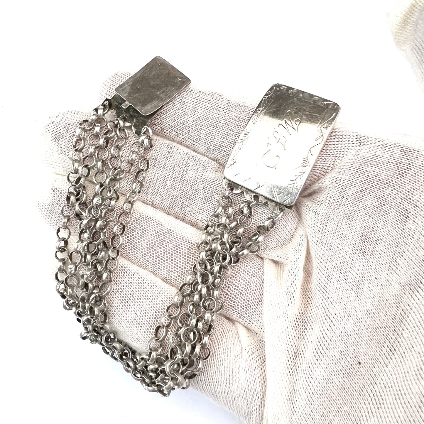 Sweden year 1845. Antique Solid Silver Bracelet.