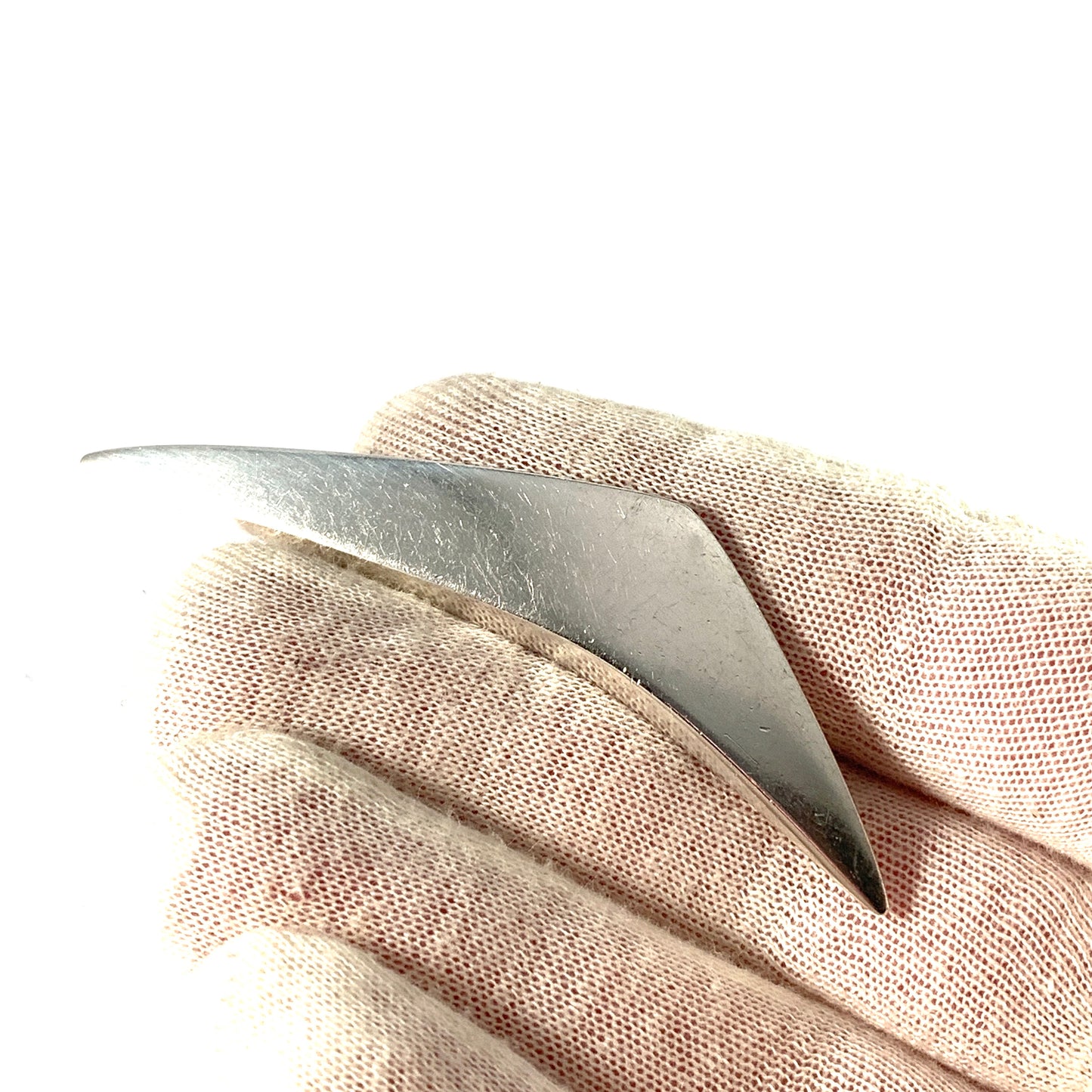 Hans Hansen, Denmark 1950s. Vintage Sterling Silver Brooch. Design 113 Peak.