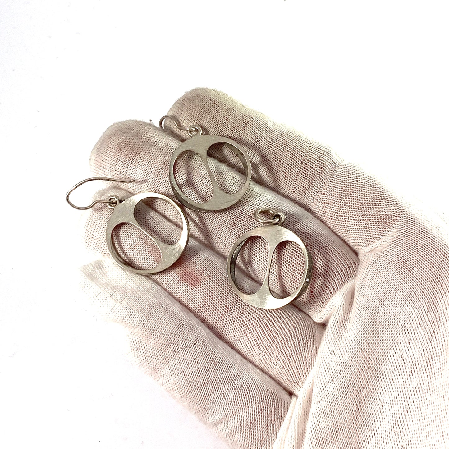Karl Laine for Sten & Laine Finland 1970-73 Solid Silver Earrings and Pendant.