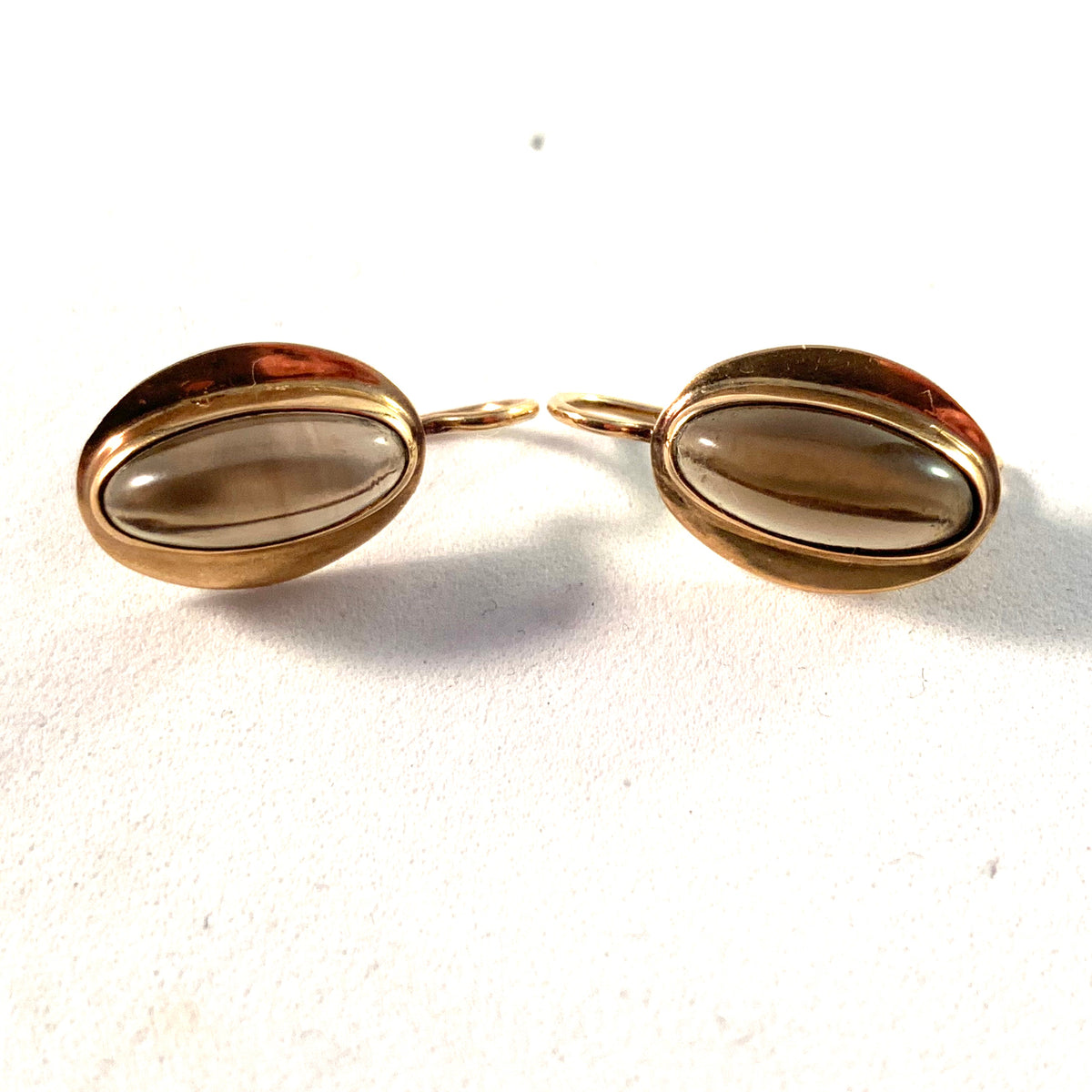 N Westerback, Finland 1964. 14k gold Smoky Quartz Earrings.