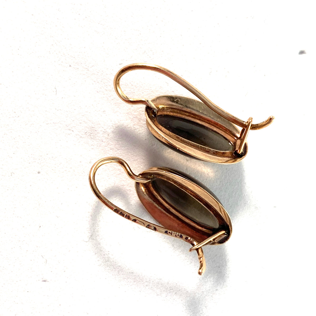 N Westerback, Finland 1964. 14k gold Smoky Quartz Earrings.