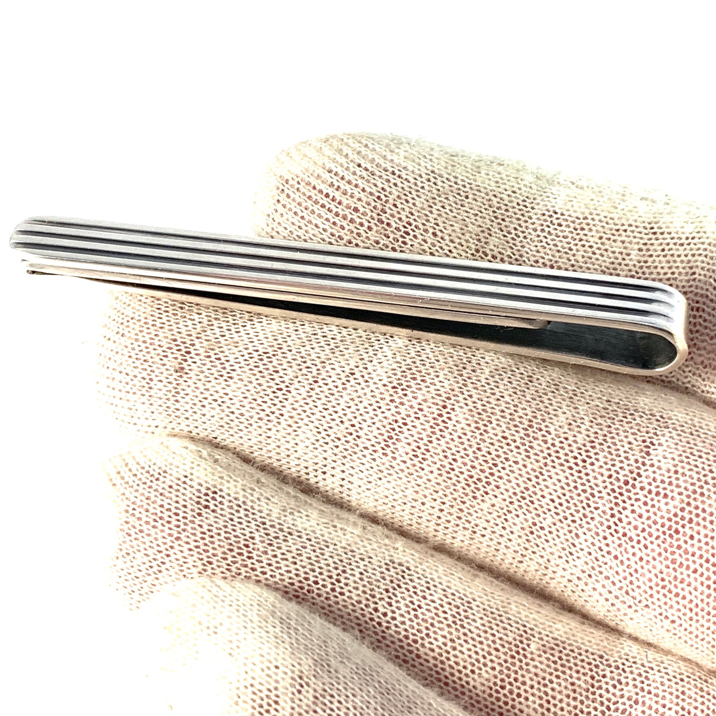 Hans Hansen, Denmark. Vintage Mid Century Sterling Silver Tie Bar. Design 727.